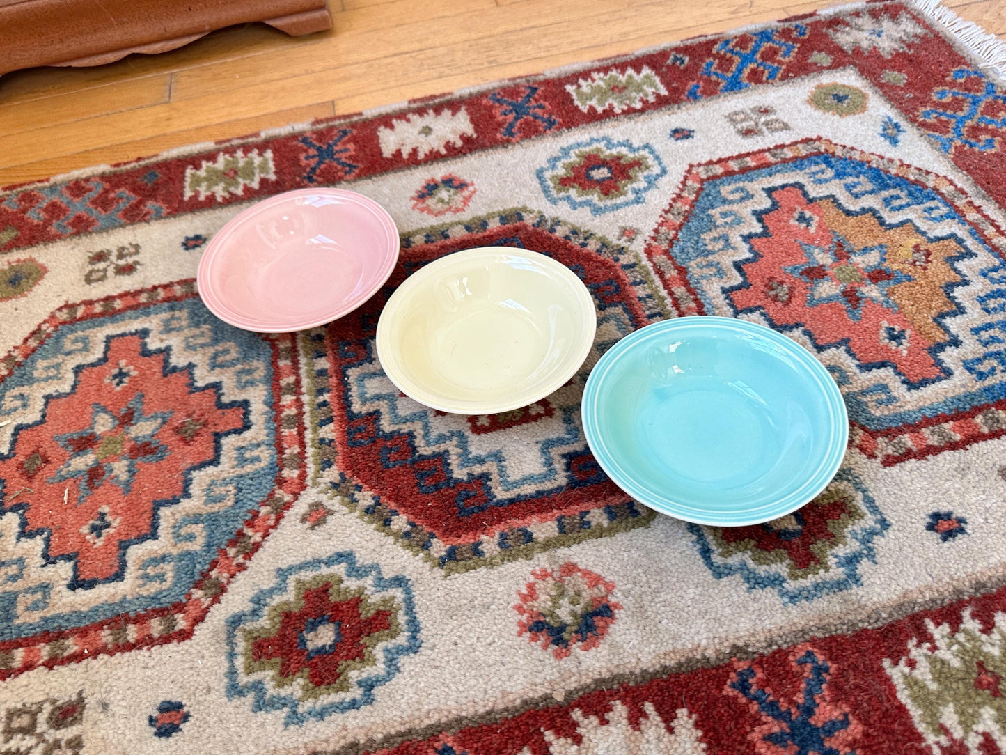 Vintage Edwin Knowles Berry Bowls (Set of 3) | Mid-Century Pastel Dinnerware