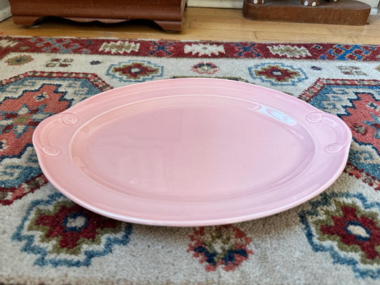 Vintage Lu-Ray Pastel Pink Platter | Mid-Century Taylor Smith Taylor Dinnerware