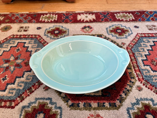 Lu-Ray Pastels Aqua Serving Bowl | Vintage Taylor Smith Taylor Dish