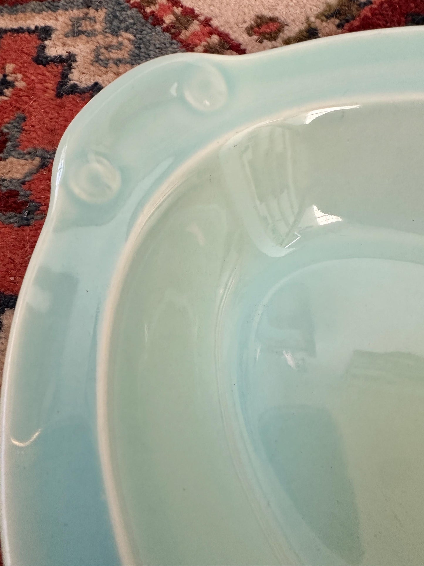 Lu-Ray Pastels Aqua Serving Bowl | Vintage Taylor Smith Taylor Dish