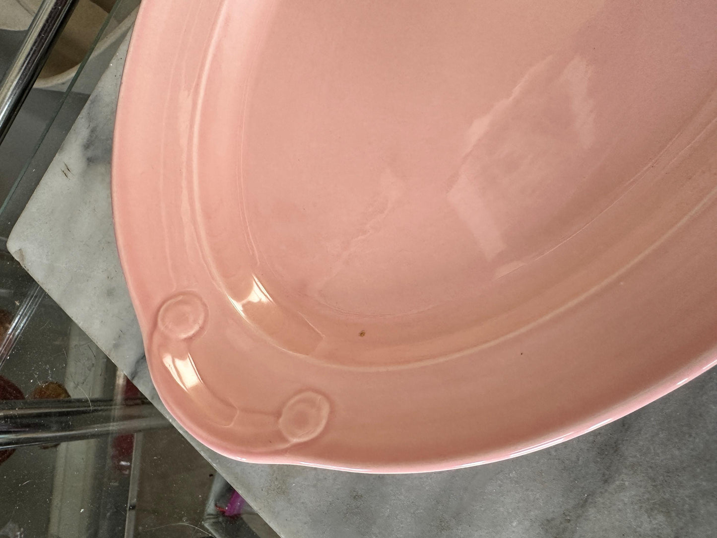 Vintage Lu-Ray Pastel Pink Platter | Mid-Century Taylor Smith Taylor Dinnerware