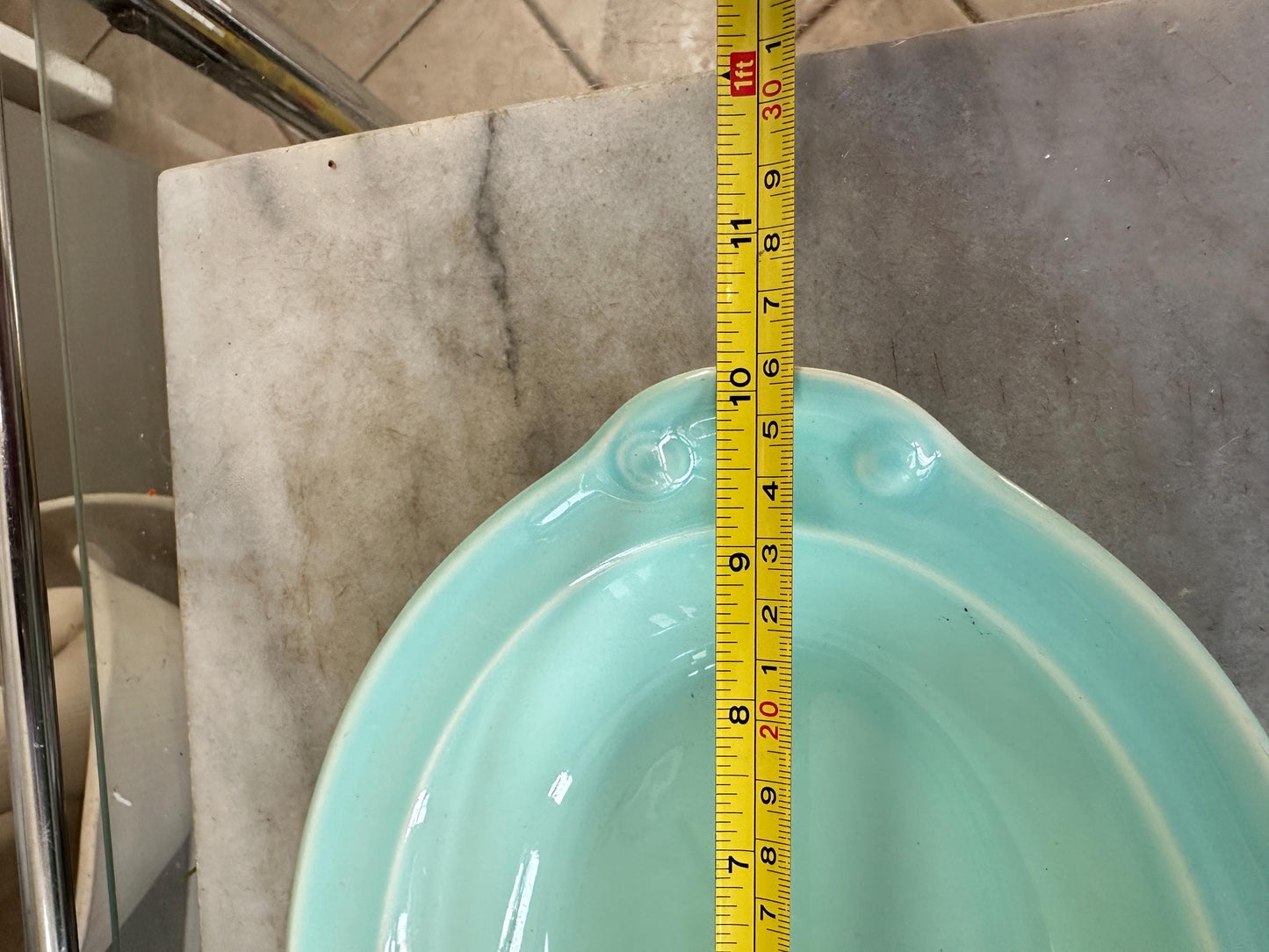 Lu-Ray Pastels Aqua Serving Bowl | Vintage Taylor Smith Taylor Dish