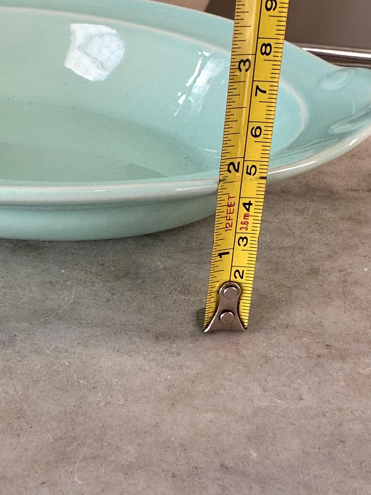 Lu-Ray Pastels Aqua Serving Bowl | Vintage Taylor Smith Taylor Dish