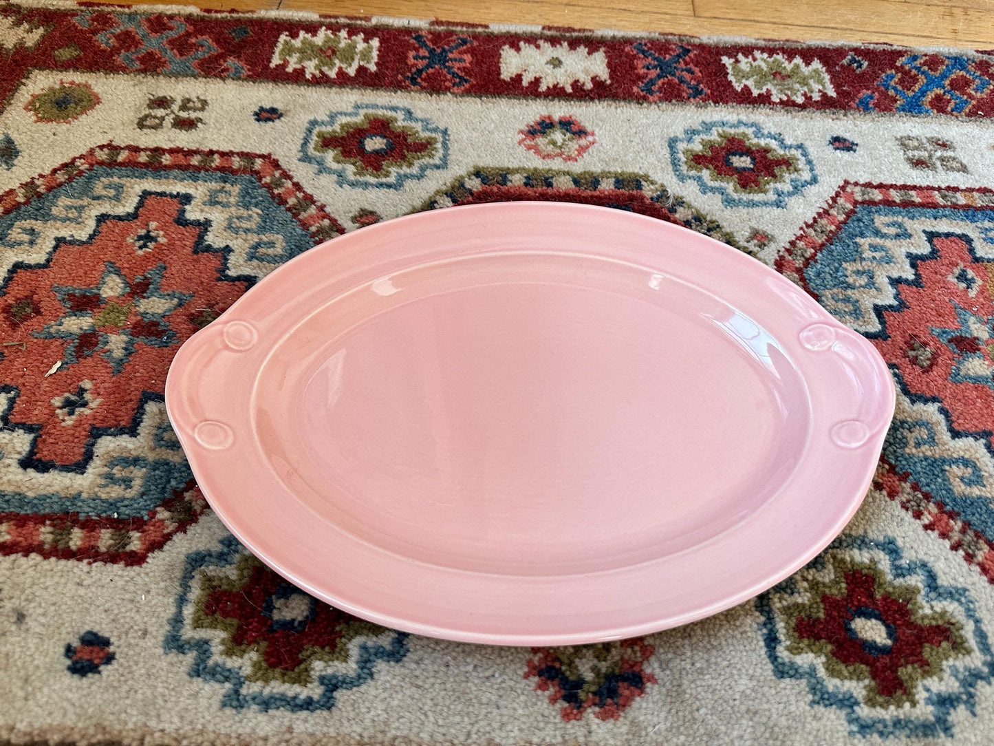 Vintage Lu-Ray Pastel Pink Platter | Mid-Century Taylor Smith Taylor Dinnerware