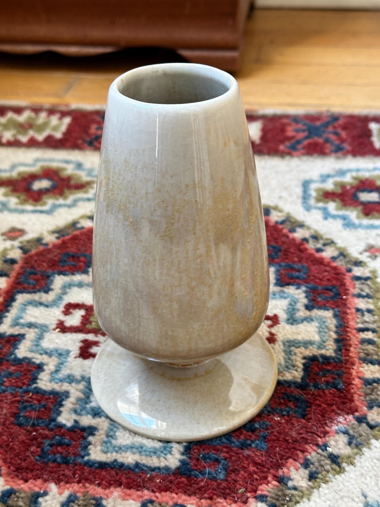 Vintage Freeman McFarlin Vase | California Pottery | Mid Century Modern | Neutral Drip Glaze | 6.25”