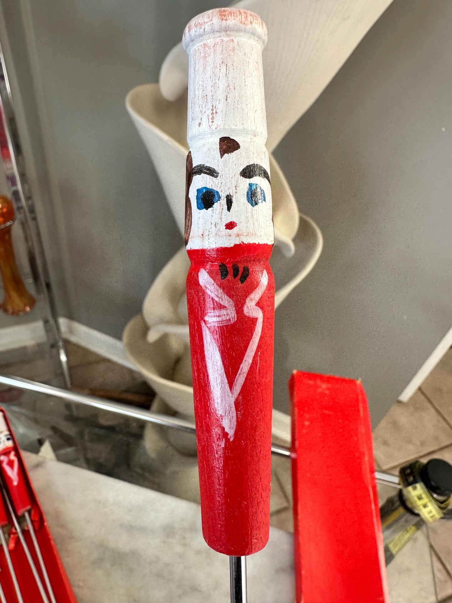 Mid Century Vintage BBQ Skewers | Hand Painted Chef Handles | Kabob & Hot Dog Sticks | Campfire Roasting Set