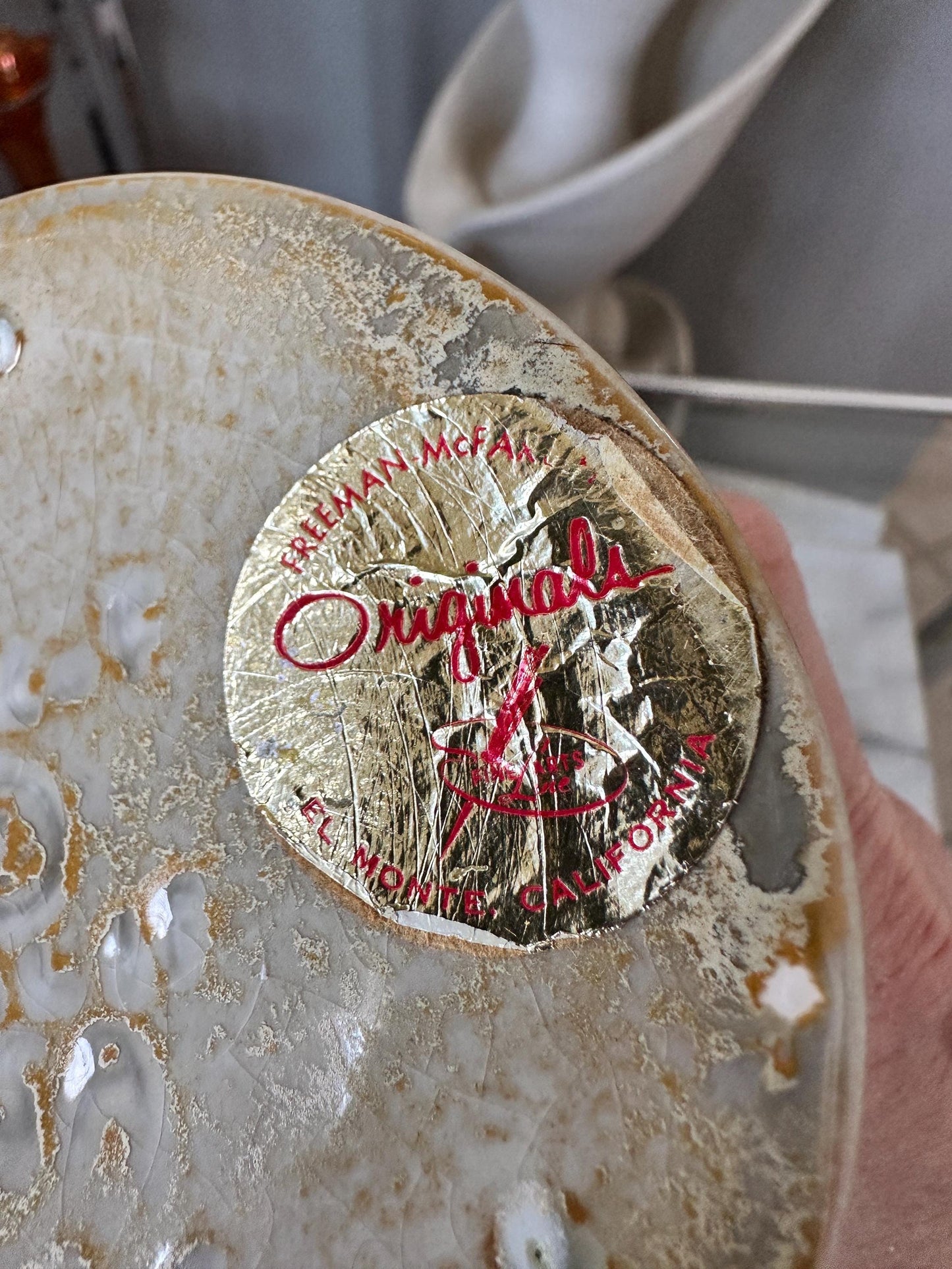 Vintage Freeman McFarlin Vase | California Pottery | Mid Century Modern | Neutral Drip Glaze | 6.25”