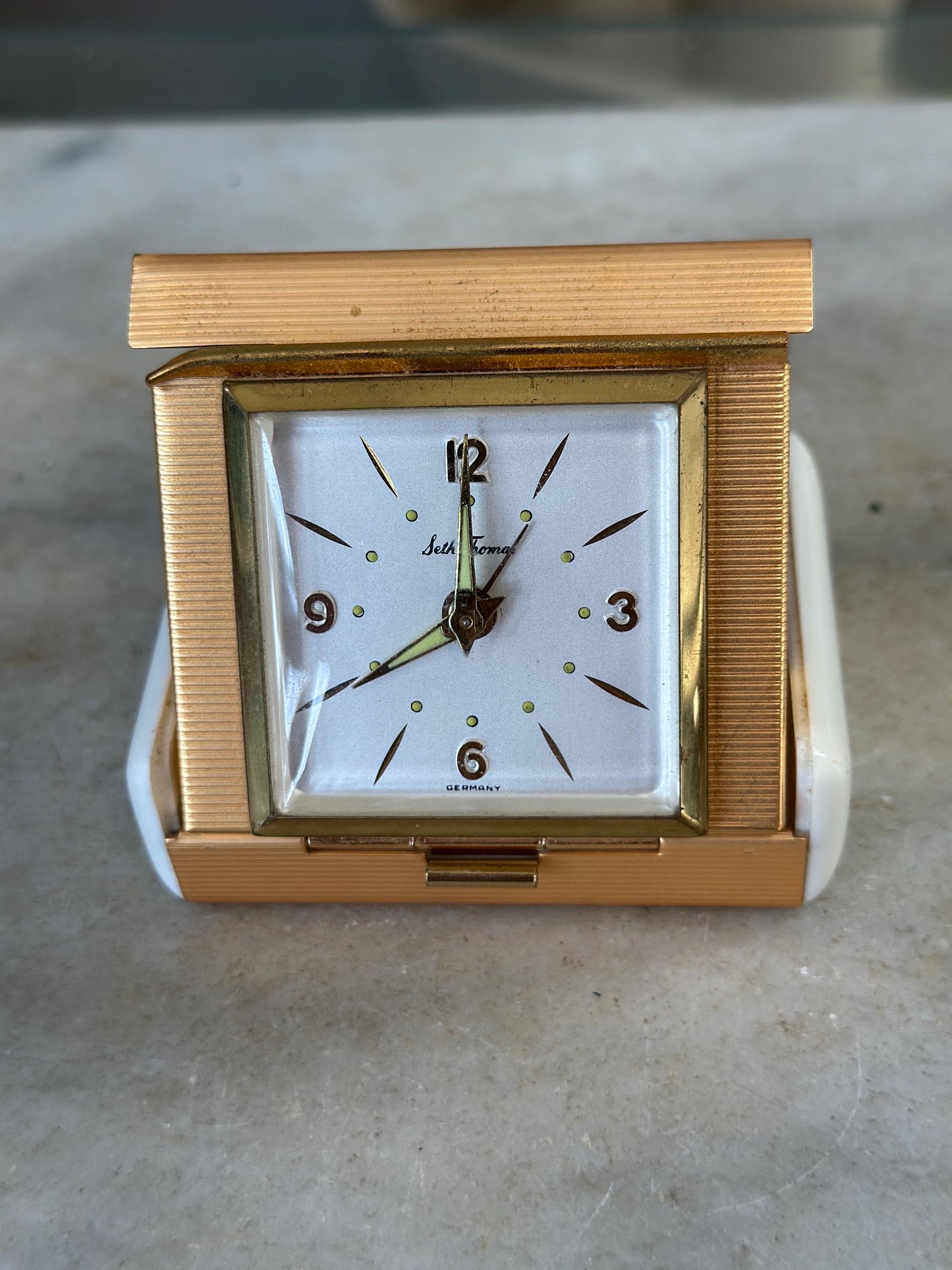 Vintage Seth Thomas Exclusive 150 Anniversary Wind-Up Travel Clock HTF, Rare