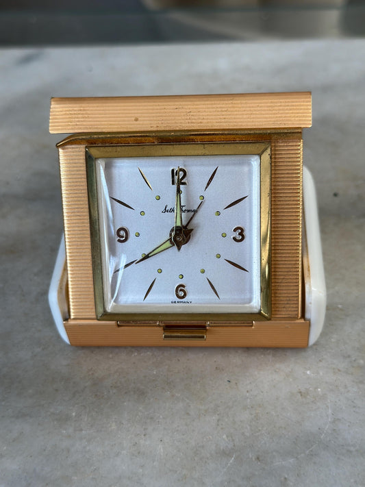 Vintage Seth Thomas Exclusive 150 Anniversary Wind-Up Travel Clock HTF, Rare