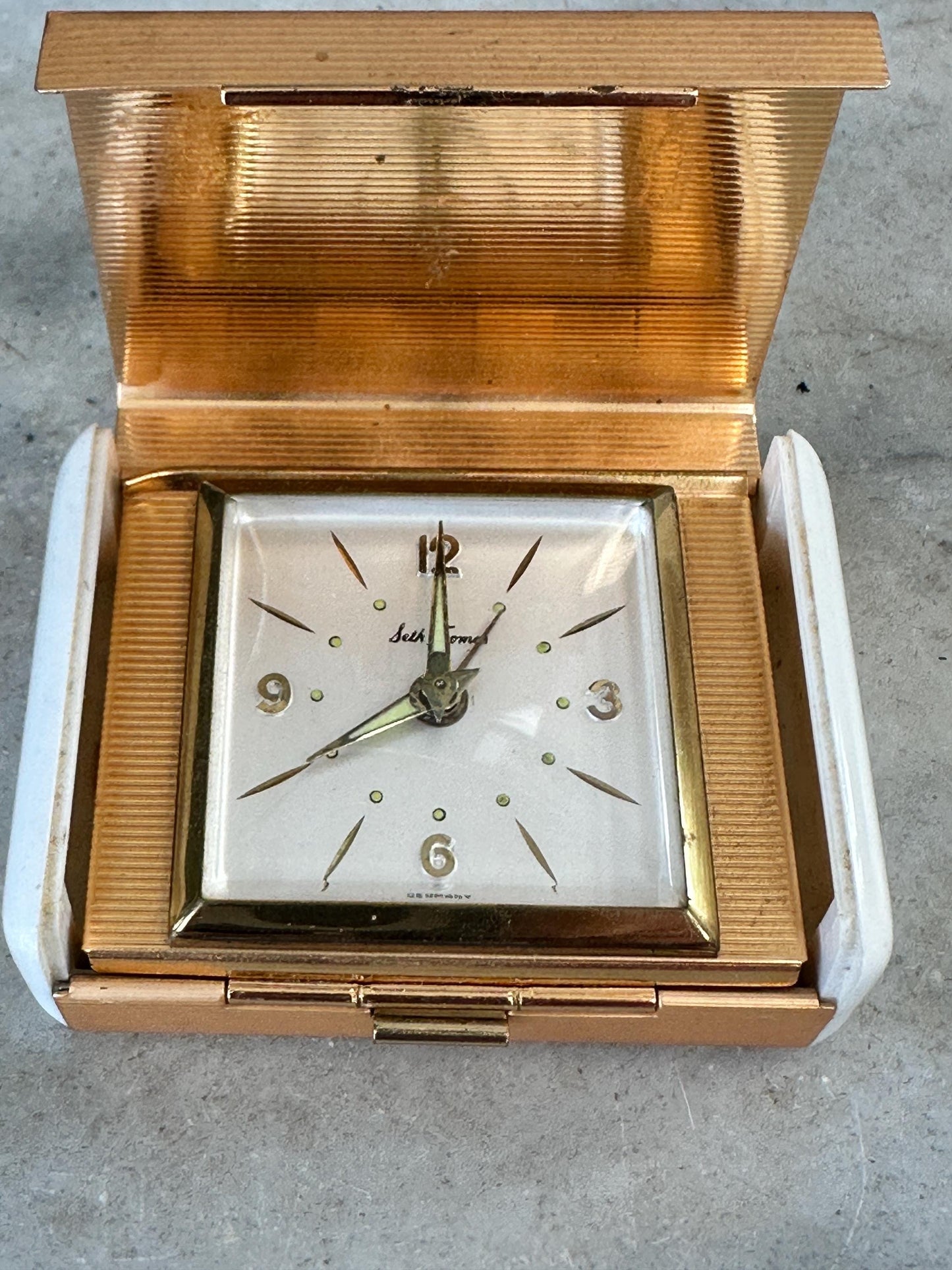 Vintage Seth Thomas Exclusive 150 Anniversary Wind-Up Travel Clock HTF, Rare