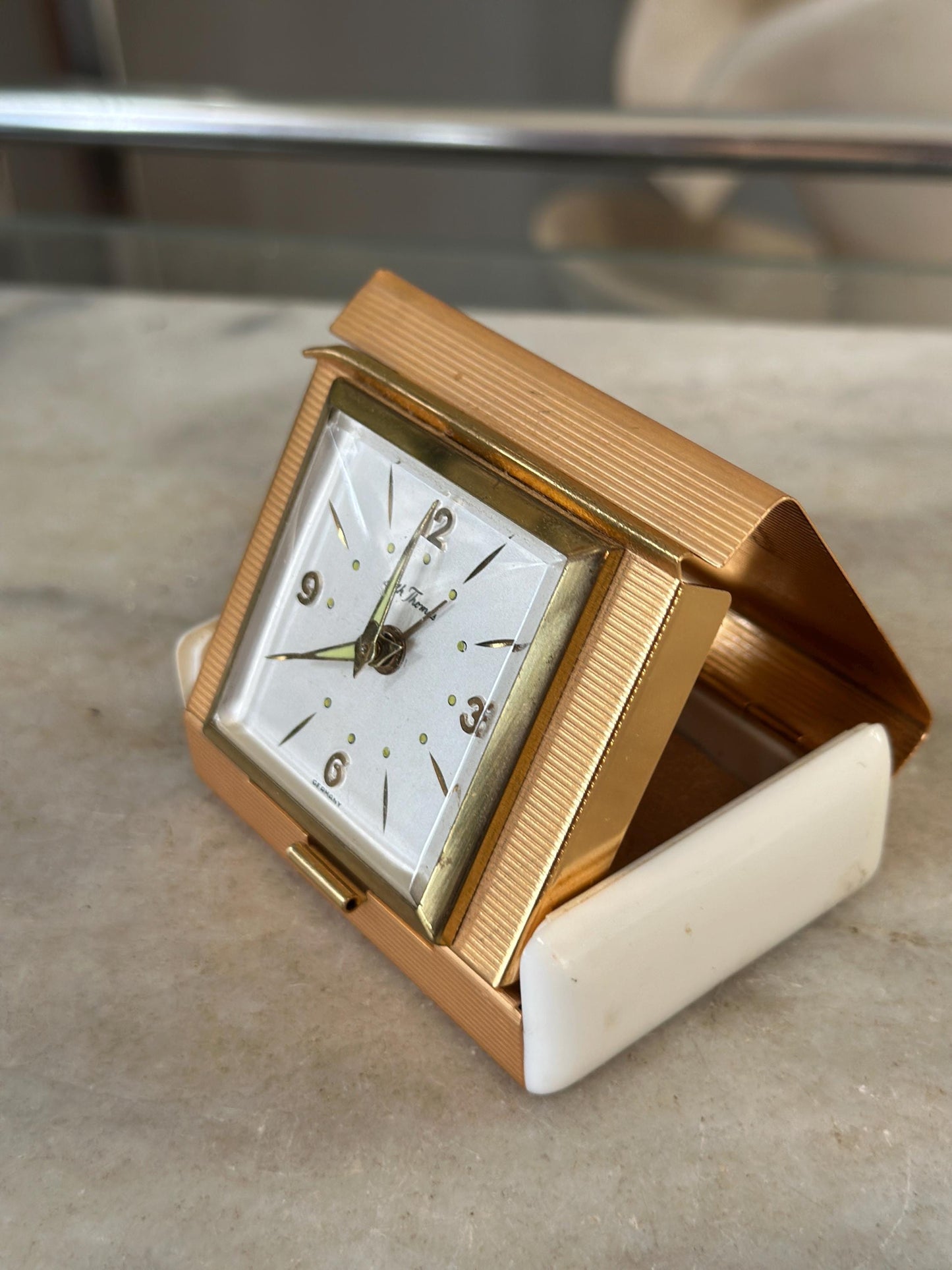 Vintage Seth Thomas Exclusive 150 Anniversary Wind-Up Travel Clock HTF, Rare