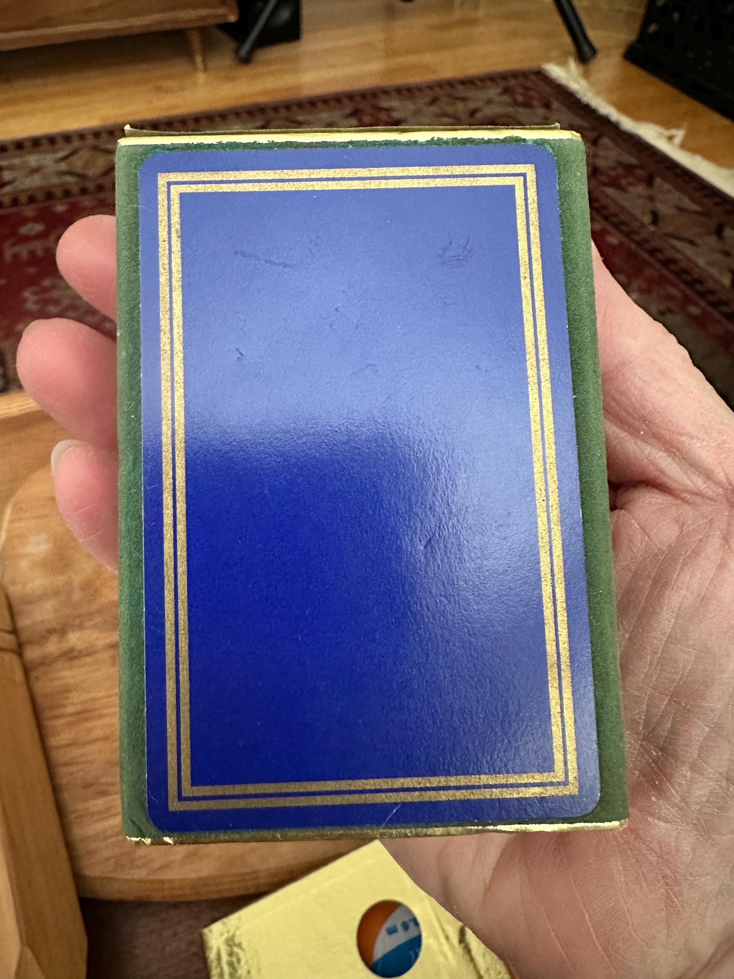 Vintage Congress Pinochle Cards, Cel-U-Tone Finish, Green Velvet Case