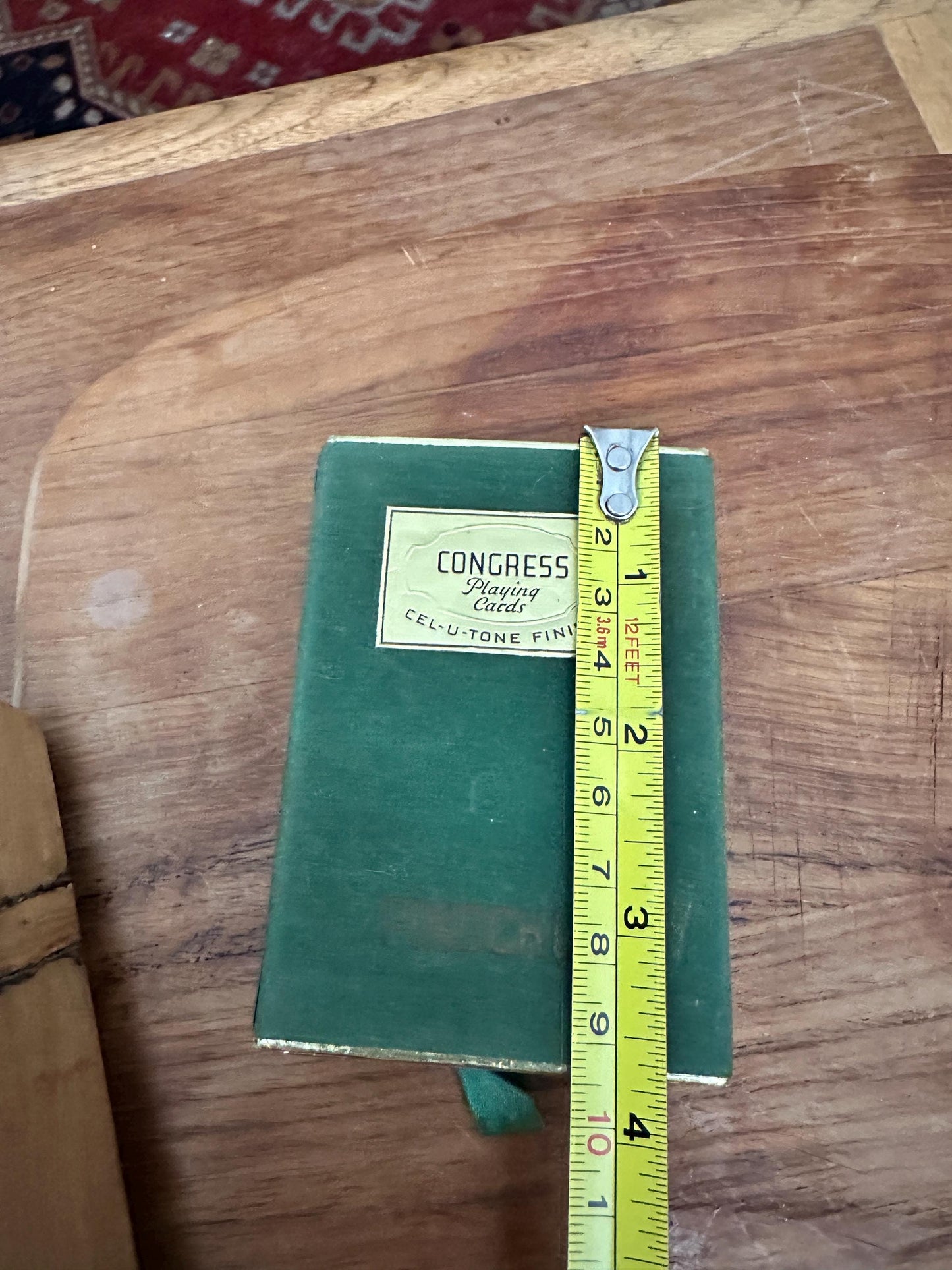 Vintage Congress Pinochle Cards, Cel-U-Tone Finish, Green Velvet Case