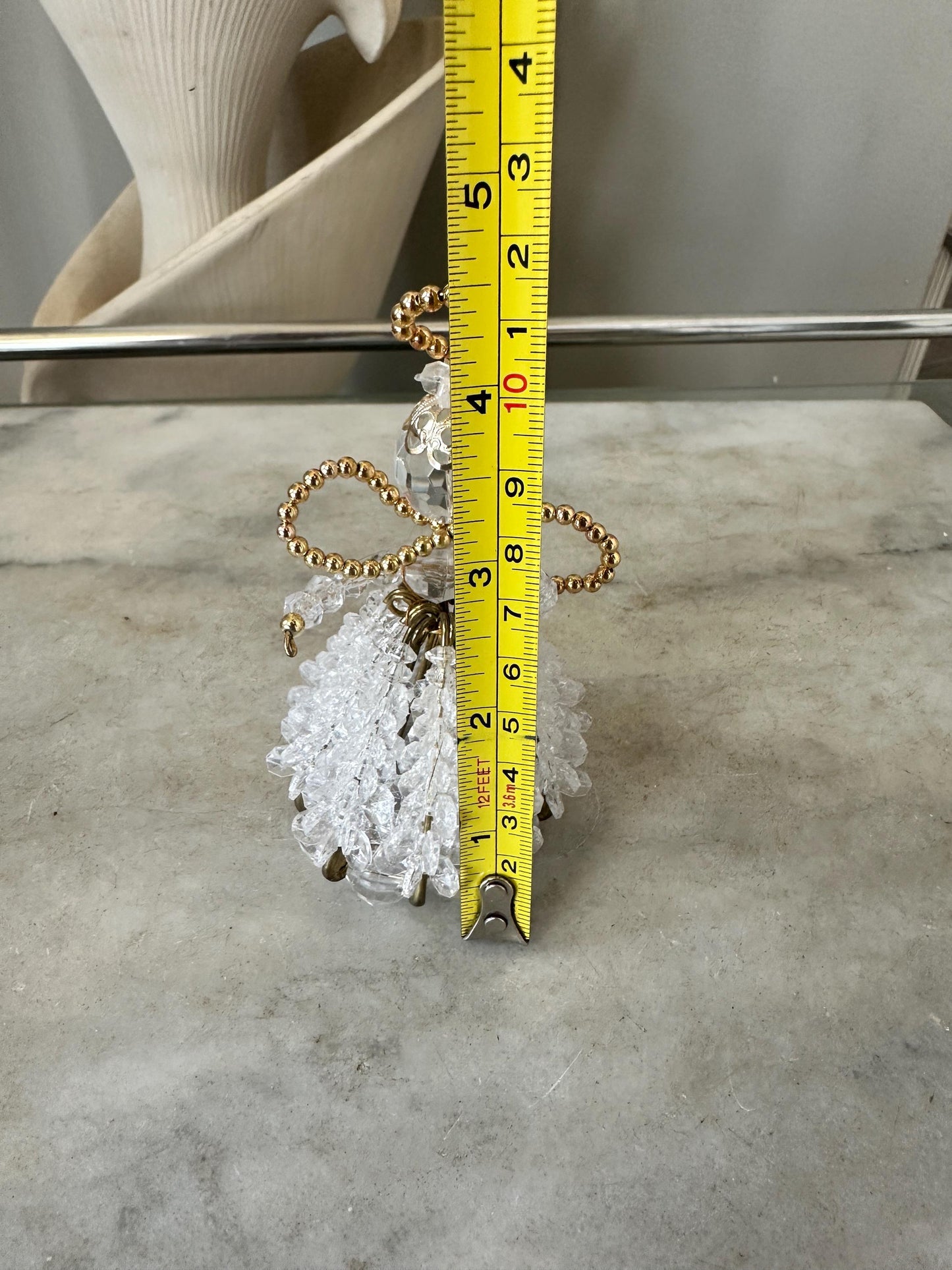 Angel Handmade Beaded Safety Pin Ornaments MCM Gorgeously Retro 4” tall