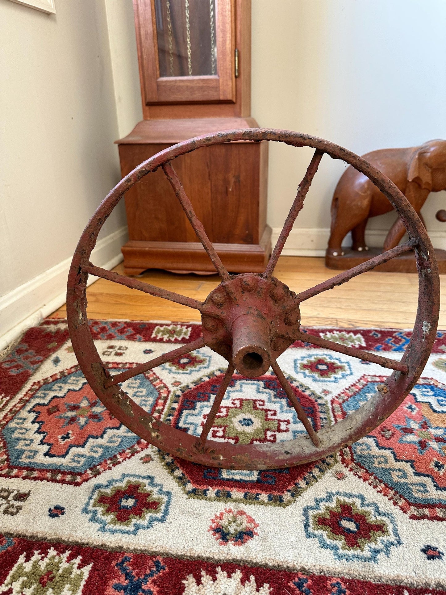 Antique 16” Iron Wheel - Rustic Farmhouse Barn Décor