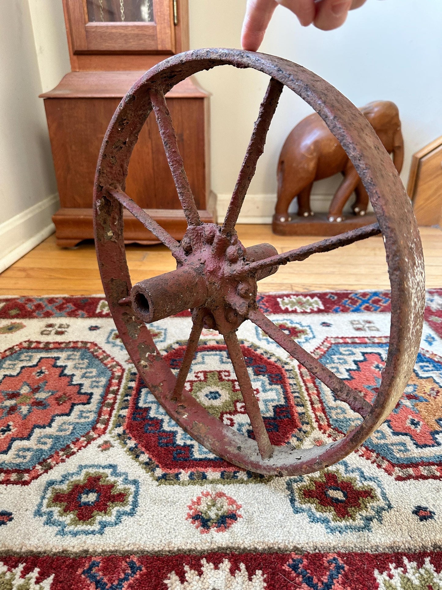 Antique 16” Iron Wheel - Rustic Farmhouse Barn Décor
