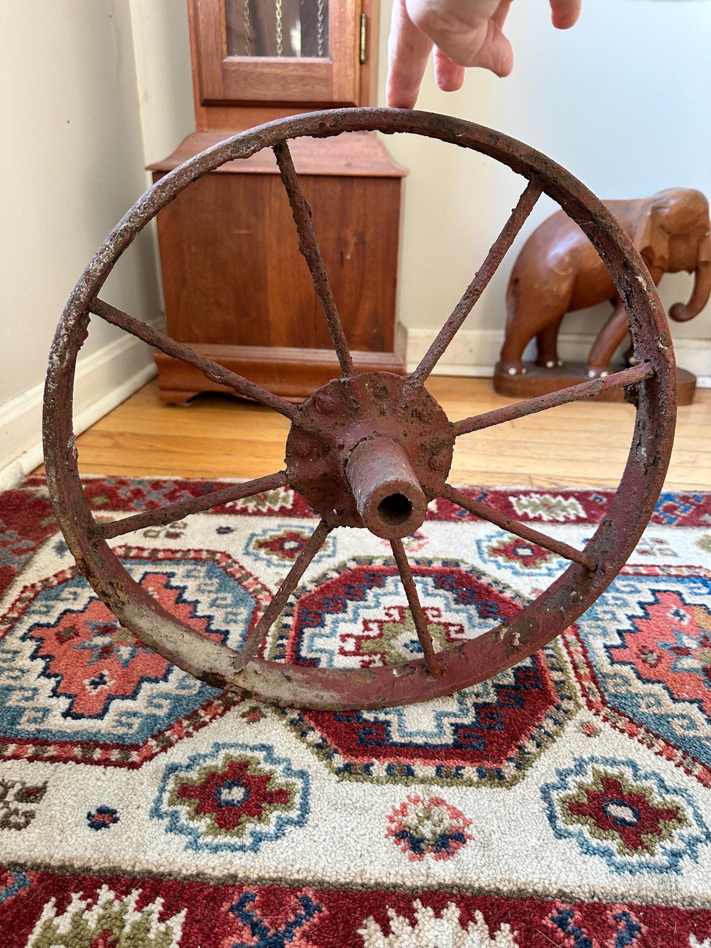 Antique 16” Iron Wheel - Rustic Farmhouse Barn Décor