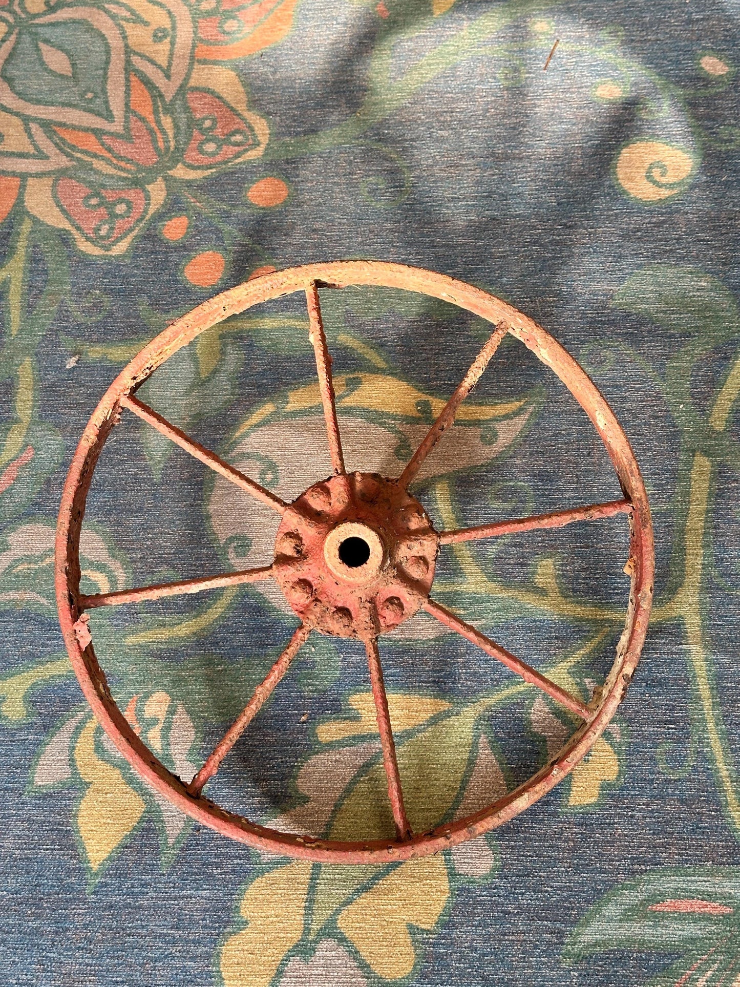 Antique 16” Iron Wheel - Rustic Farmhouse Barn Décor