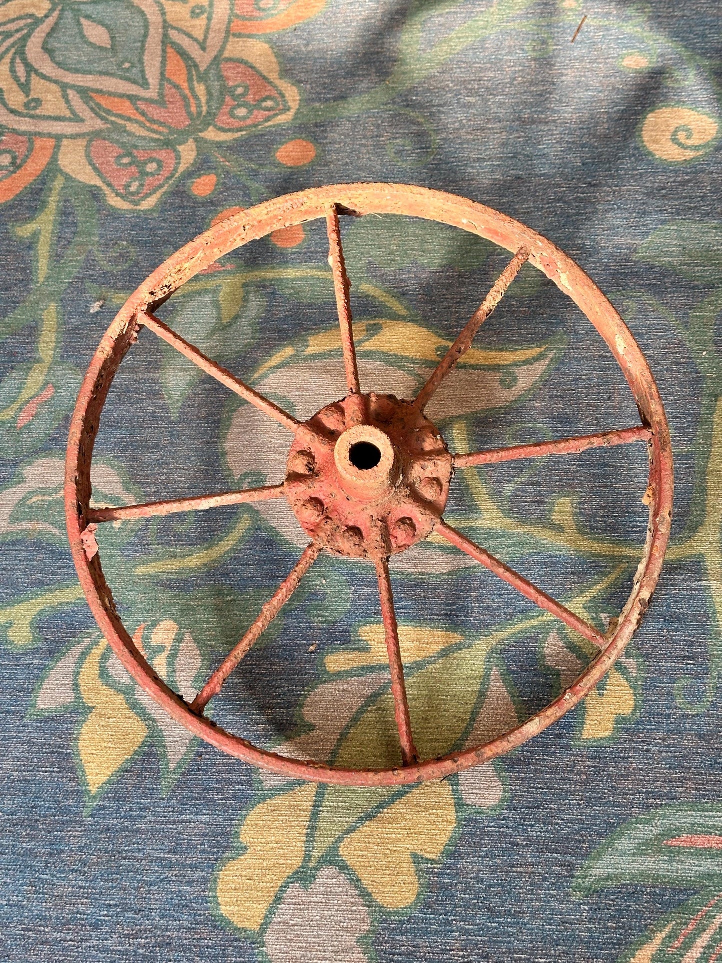 Antique 16” Iron Wheel - Rustic Farmhouse Barn Décor