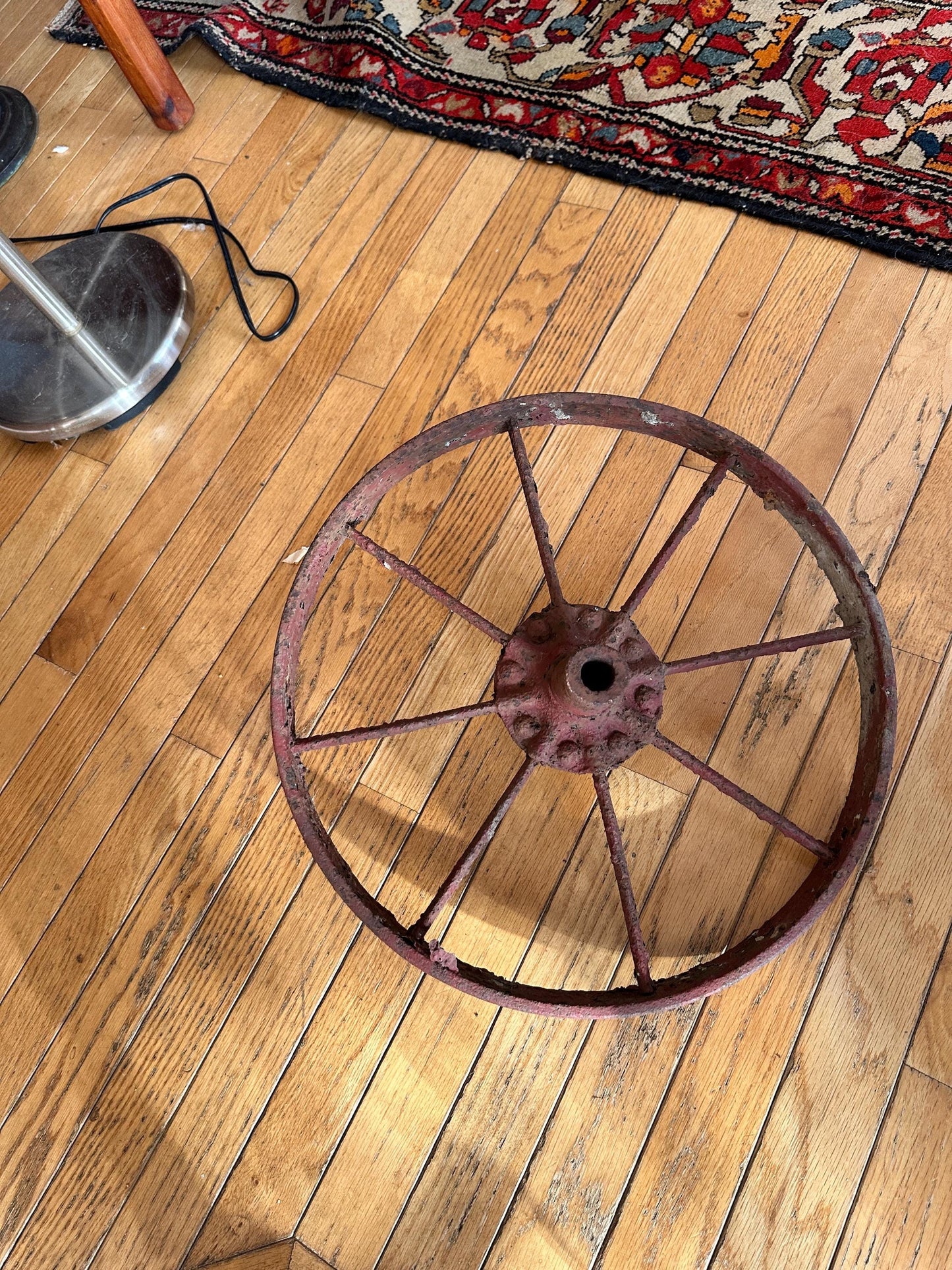 Antique 16” Iron Wheel - Rustic Farmhouse Barn Décor