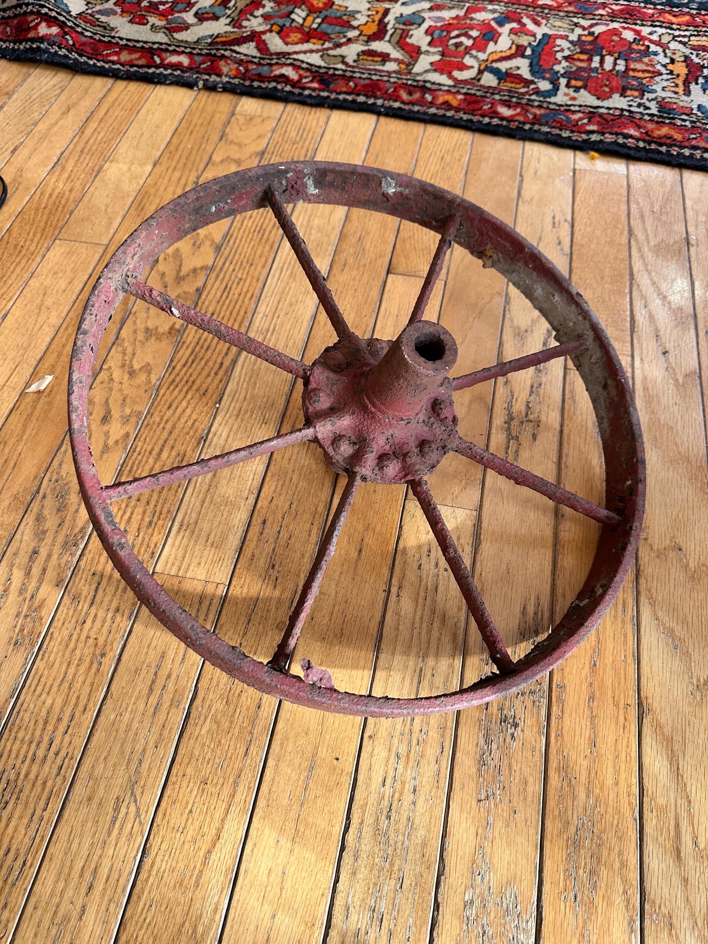 Antique 16” Iron Wheel - Rustic Farmhouse Barn Décor