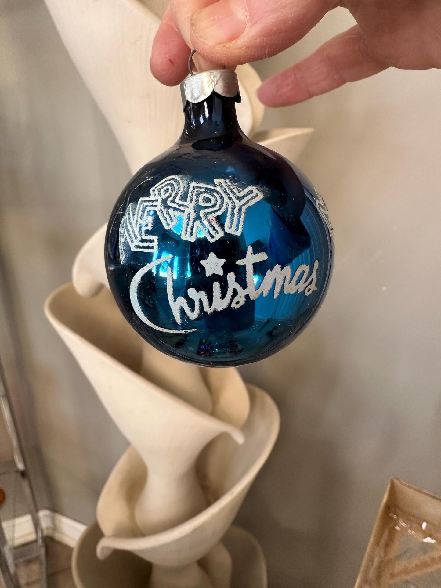 Vintage Pyramid Glass Christmas Ornaments – Starburst Set of 8, Made in USA