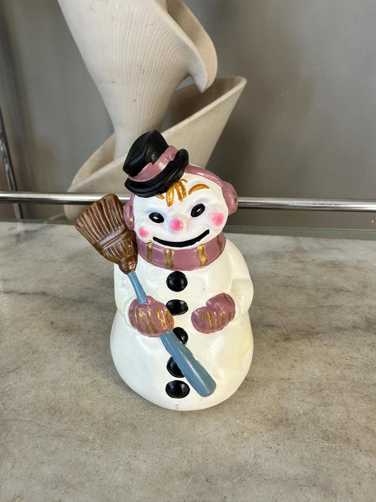 Vintage 5” Hand Painted Frosty the Snowman Ceramic Figurine – Hobbyist Mold – Christmas Holiday Décor