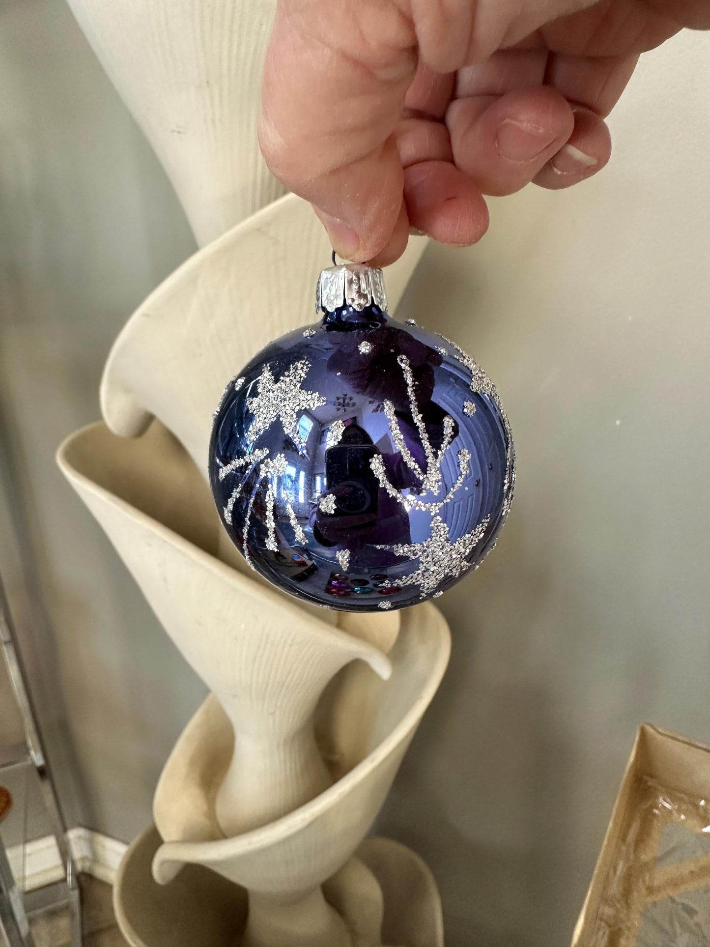 Vintage Pyramid Glass Christmas Ornaments – Starburst Set of 8, Made in USA