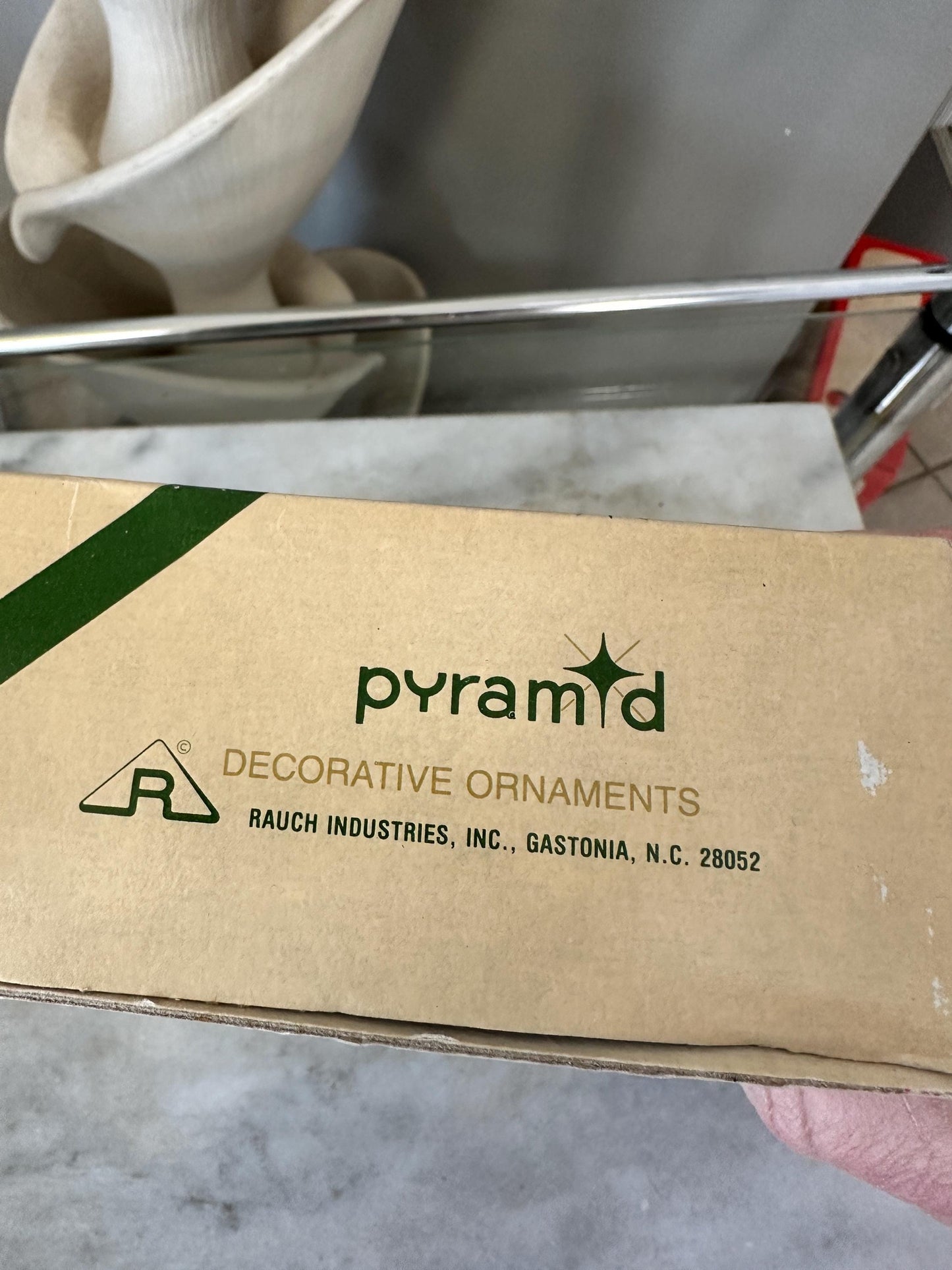 Vintage Pyramid Glass Christmas Ornaments – Starburst Set of 8, Made in USA