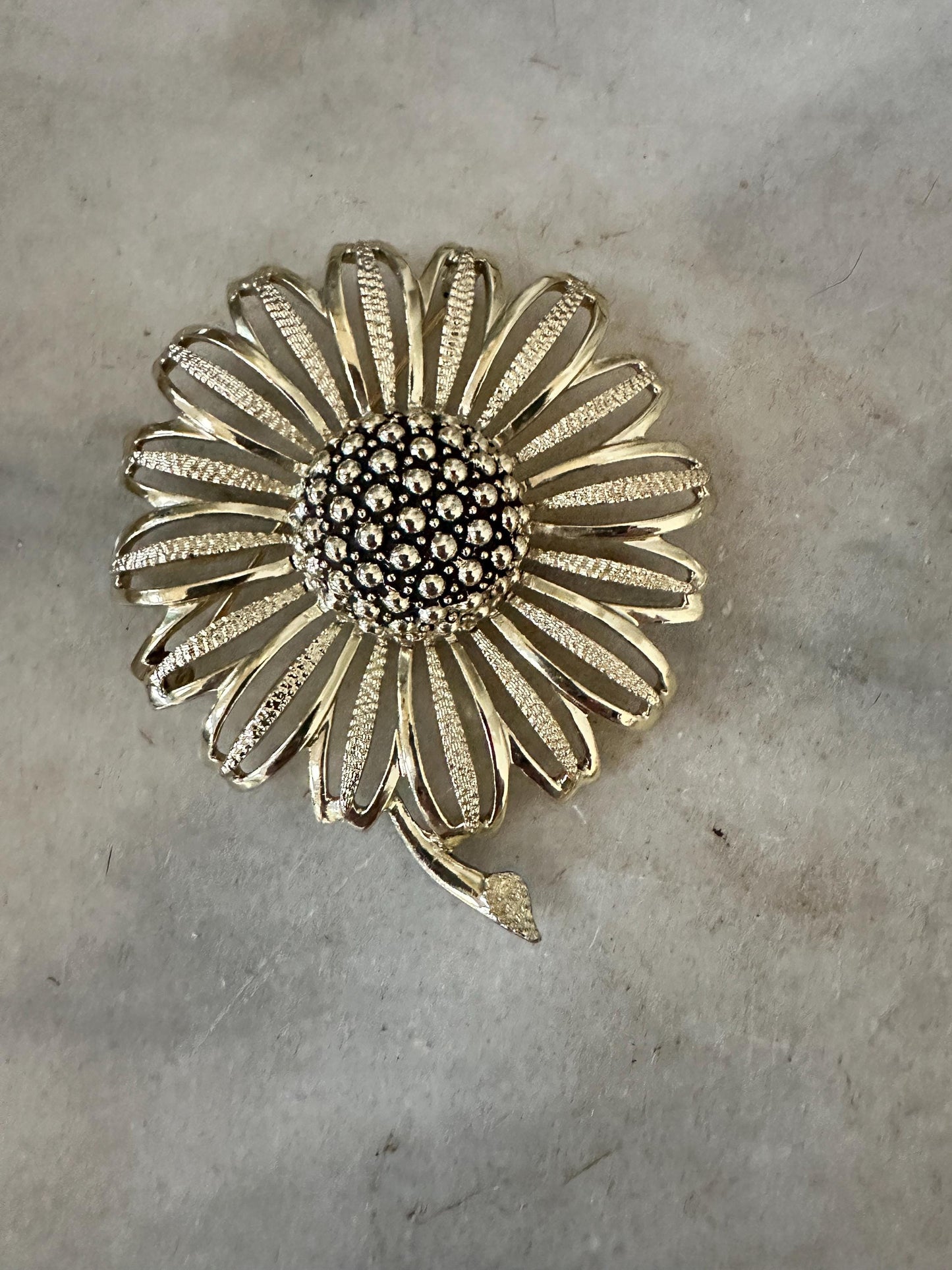 Vintage 1960s Floral Brooch Set – Sarah Coventry Sunflower, Mid-century Jewelry, MCM