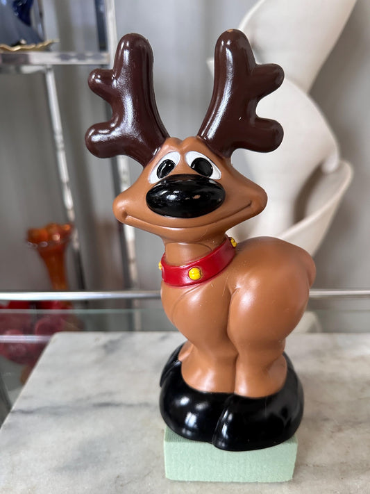 Vintage General Foam Reindeer Pathway Light Topper – 10” Blow Mold Christmas Decoration