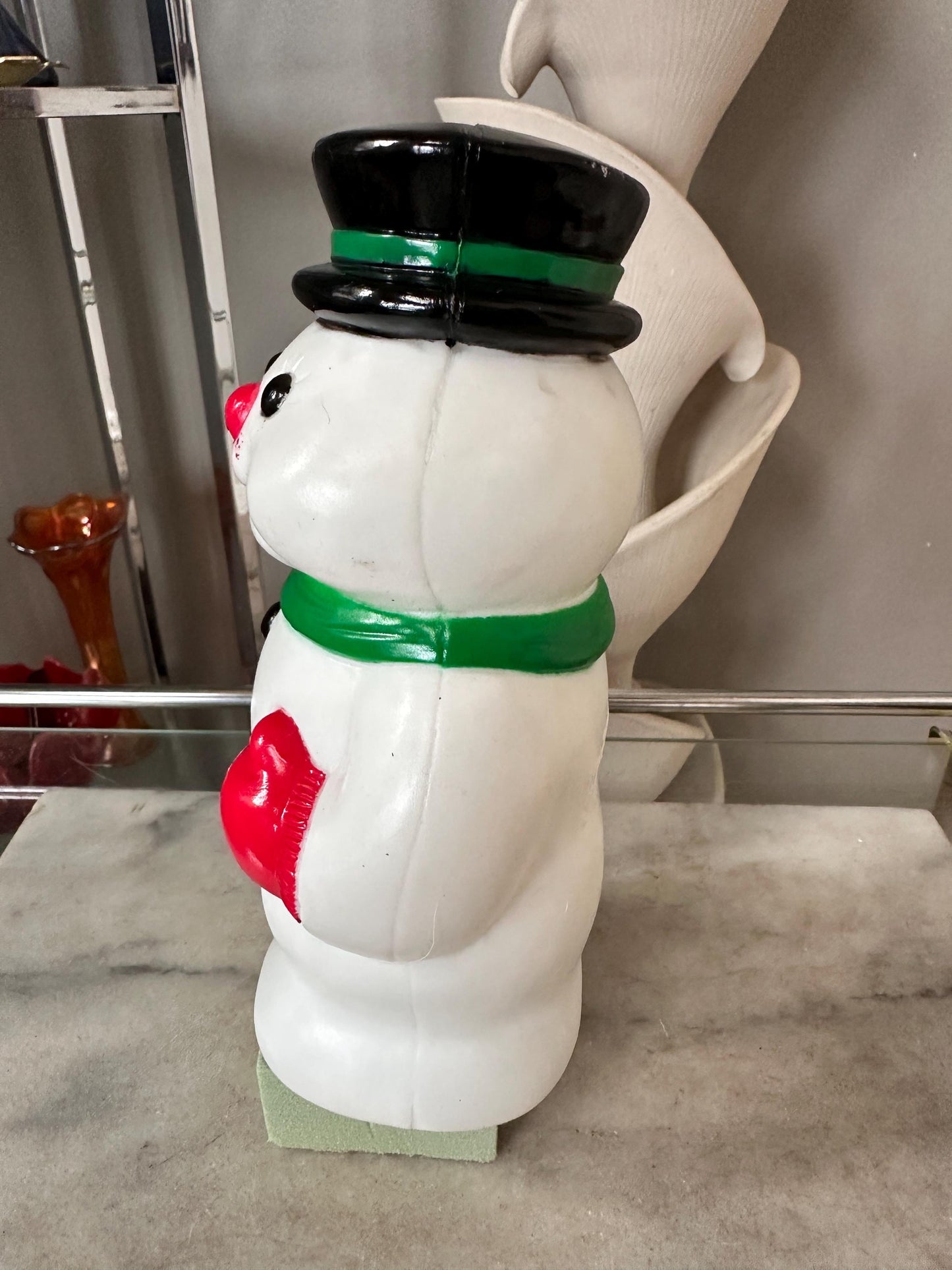 1999 Vintage General Foam 9" Frosty Snowman Blow Mold Pathway Light Topper