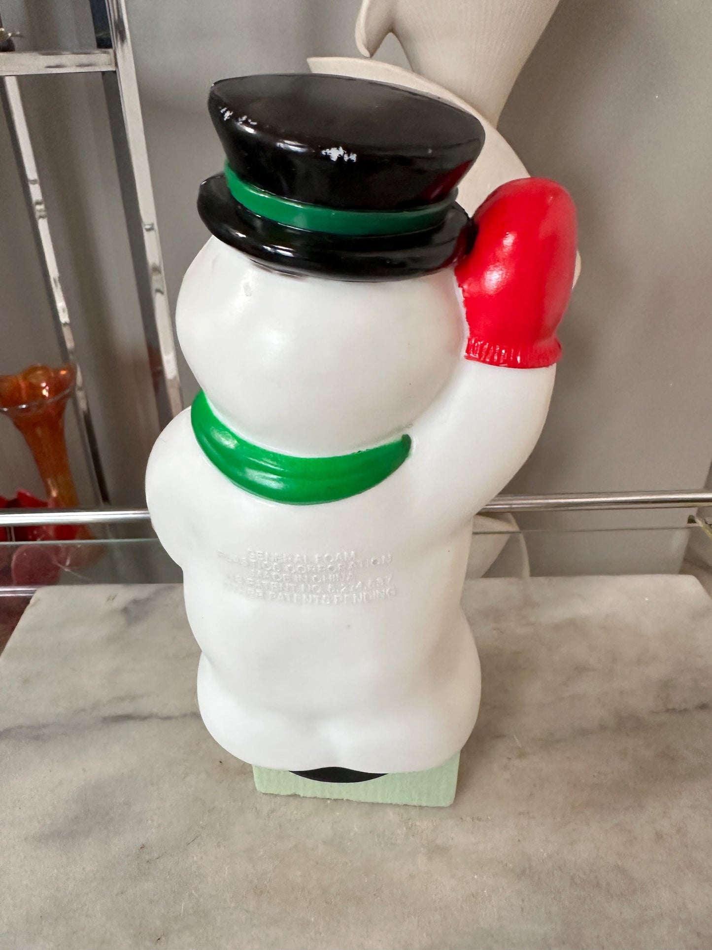 1999 Vintage General Foam 9" Frosty Snowman Blow Mold Pathway Light Topper