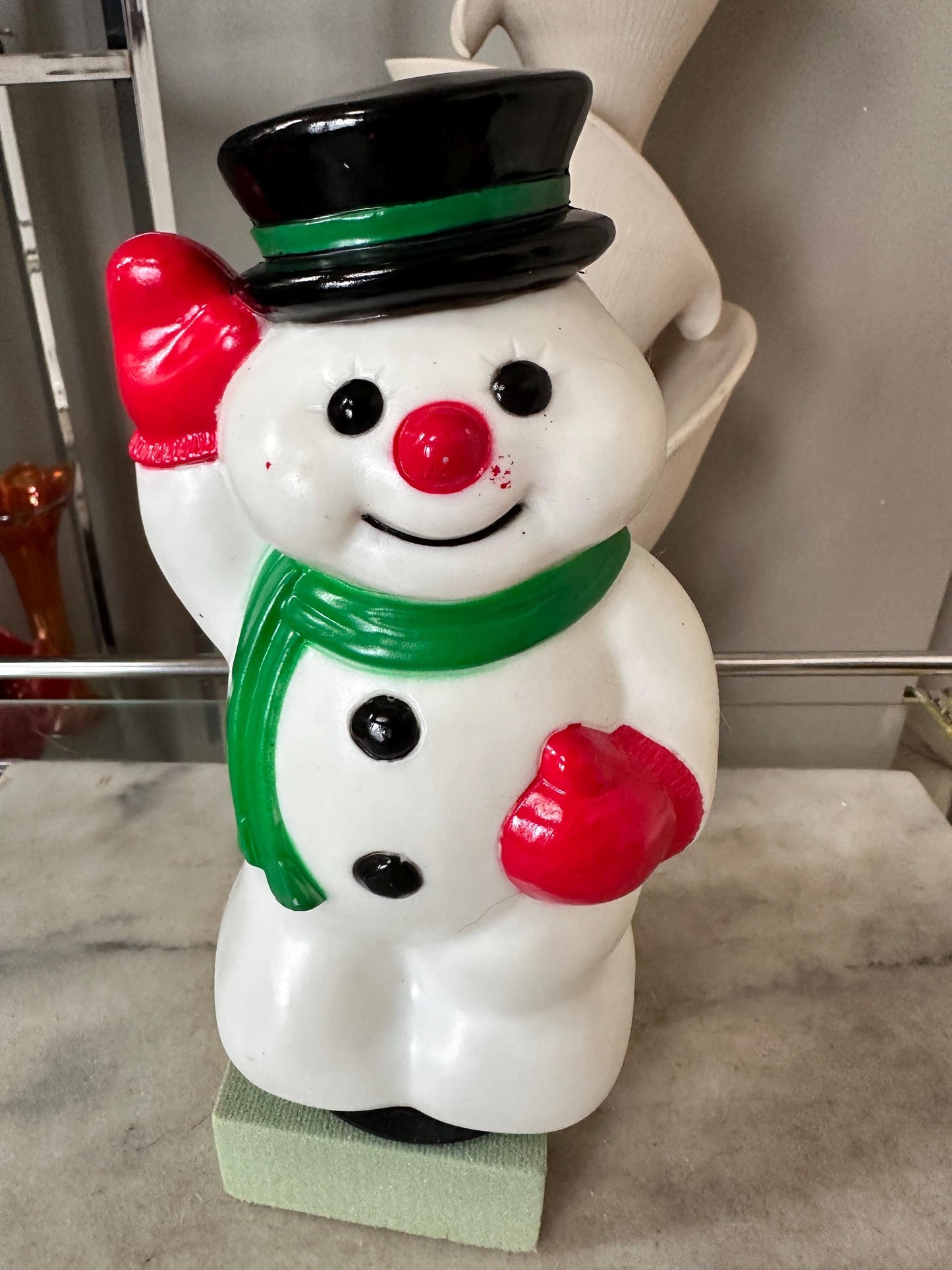 1999 Vintage General Foam 9" Frosty Snowman Blow Mold Pathway Light Topper