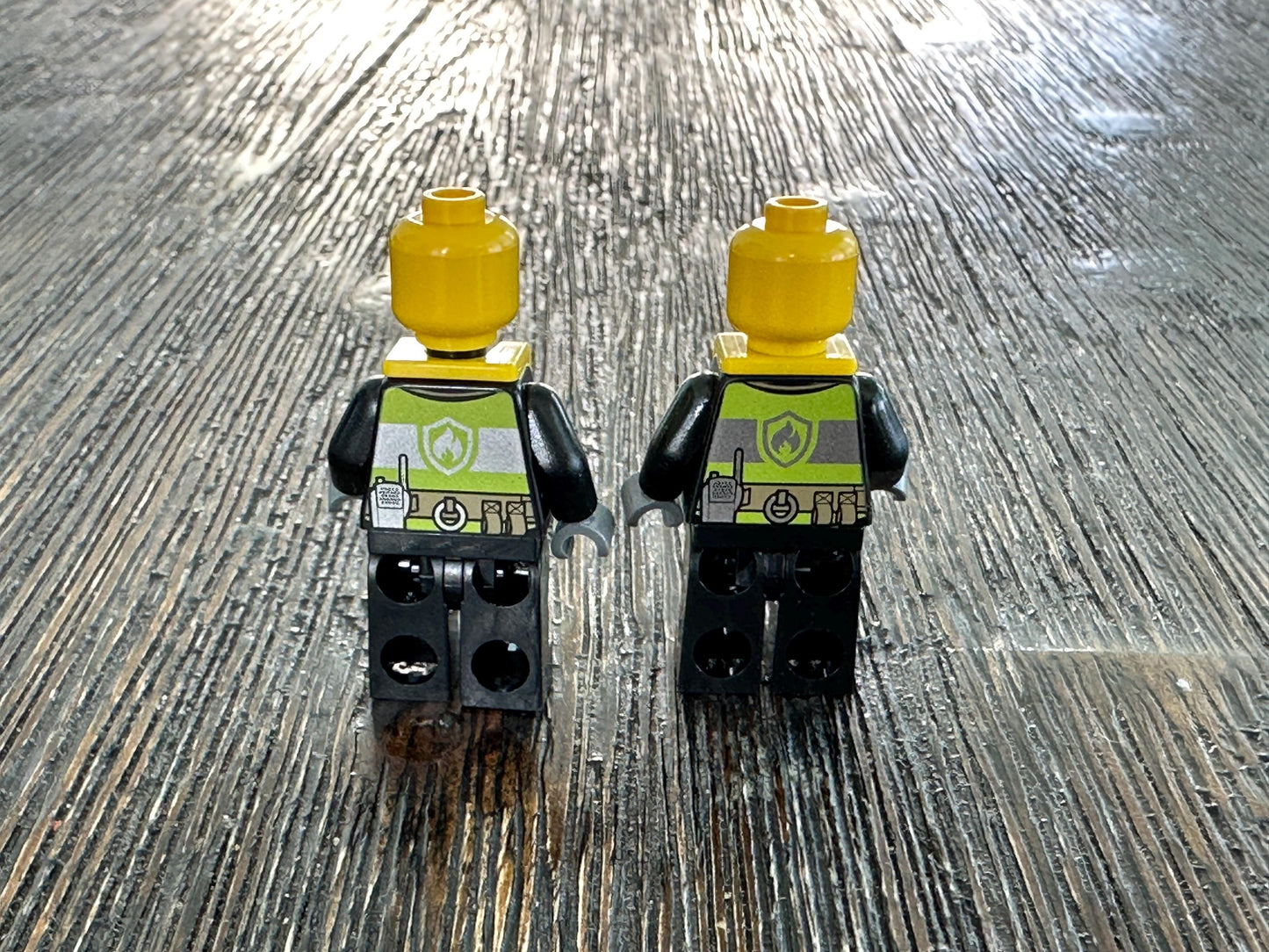 Lego Minifigure Fire Fighters - Man and Woman - Set of 2
