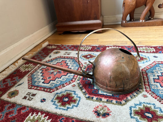 Vintage Revere Copper Watering Can – Mid Century Indoor Plant Waterer – USA Made Brass Handle