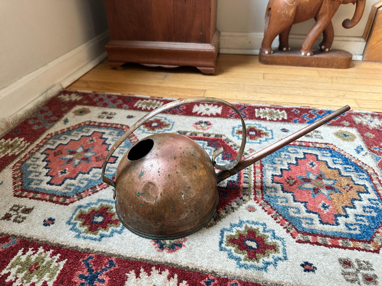 Vintage Revere Copper Watering Can – Mid Century Indoor Plant Waterer – USA Made Brass Handle