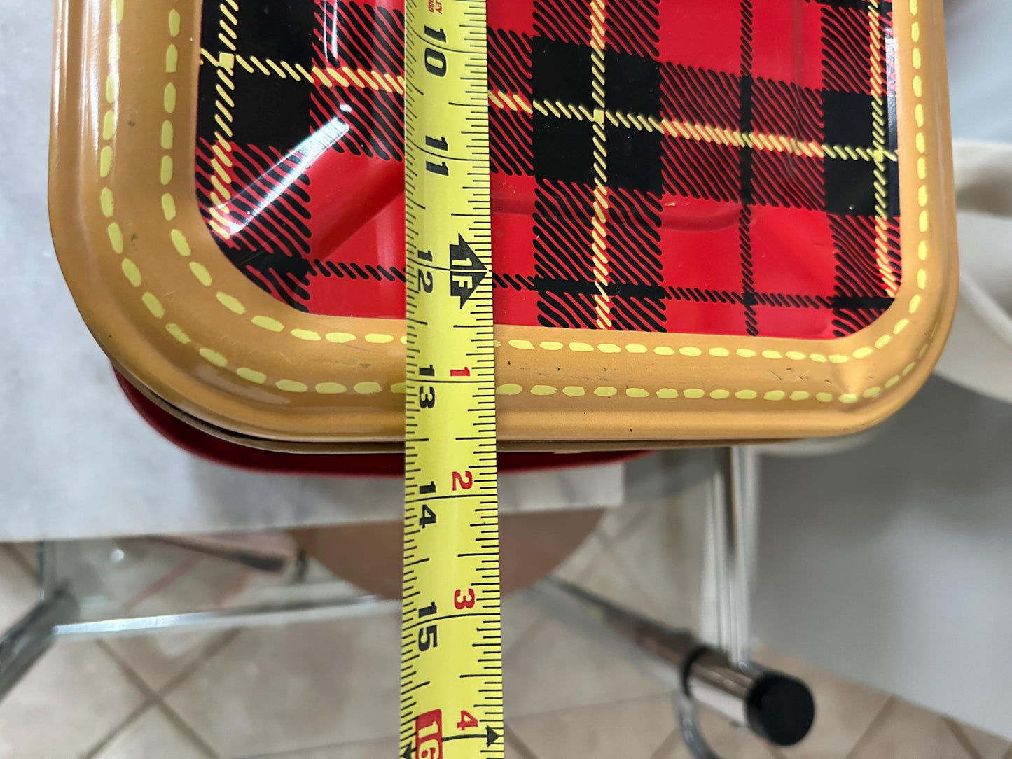 1950s Vintage “The Skotch Basket” Tin Picnic Basket – Petra Cabot Design – Mid Century Metal Hamper