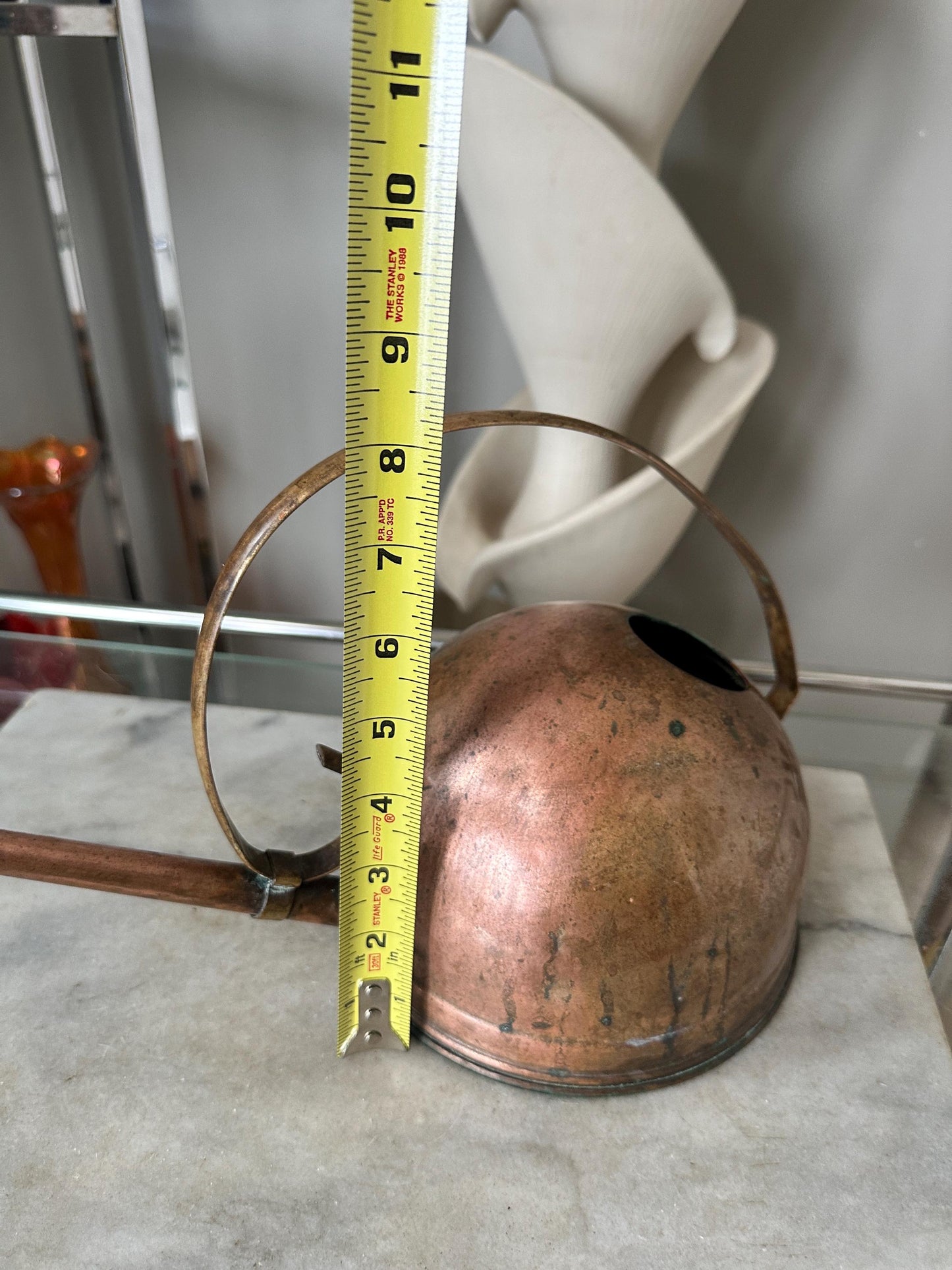 Vintage Revere Copper Watering Can – Mid Century Indoor Plant Waterer – USA Made Brass Handle