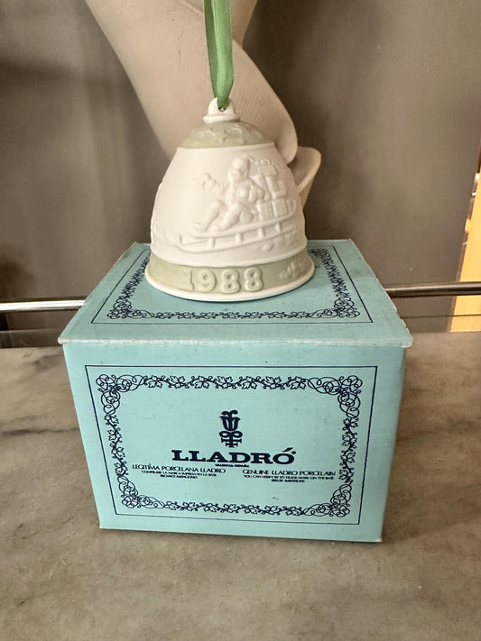 1988 Lladro Porcelain Christmas Bell Ornament – Retired Collectible Holiday Decor