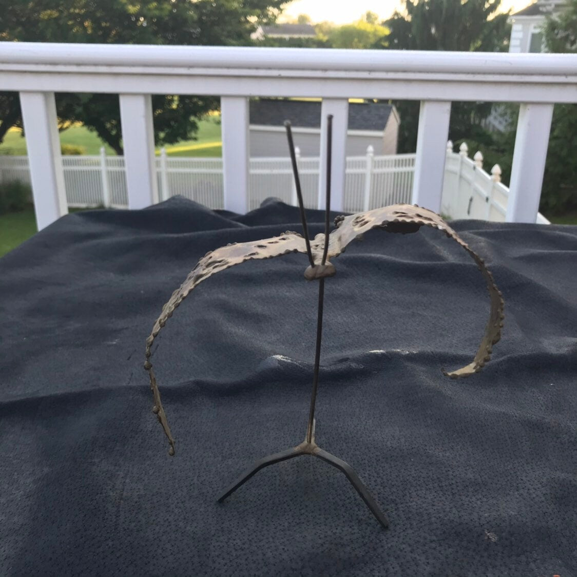 Brass Butterfly Statue Figurine Mid Century Modern 1970s Butterfly Signed by Artist