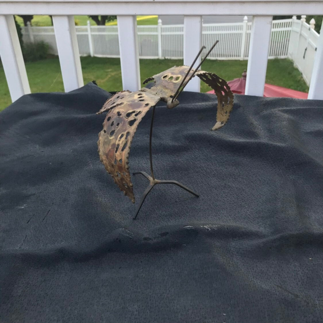 Brass Butterfly Statue Figurine Mid Century Modern 1970s Butterfly Signed by Artist