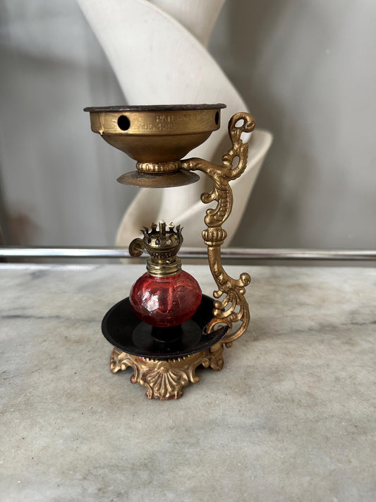 Antique Vapo Cresolene Vaporizer | Quack Medical Oil Lamp Inhaler | Victorian Era Respiratory Remedy | Ornate Cast Metal w/ Replacement Oil