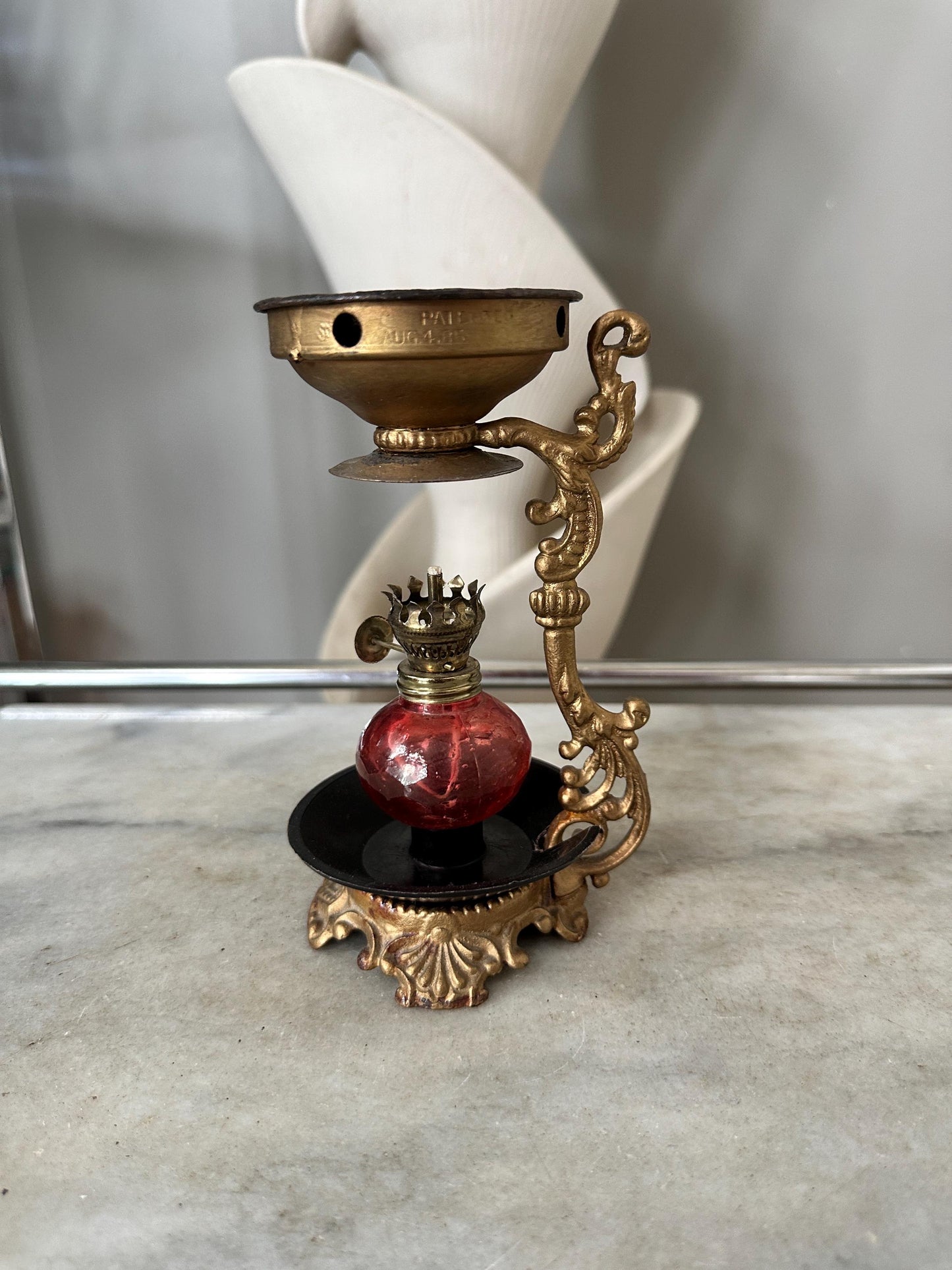 Antique Vapo Cresolene Vaporizer | Quack Medical Oil Lamp Inhaler | Victorian Era Respiratory Remedy | Ornate Cast Metal w/ Replacement Oil