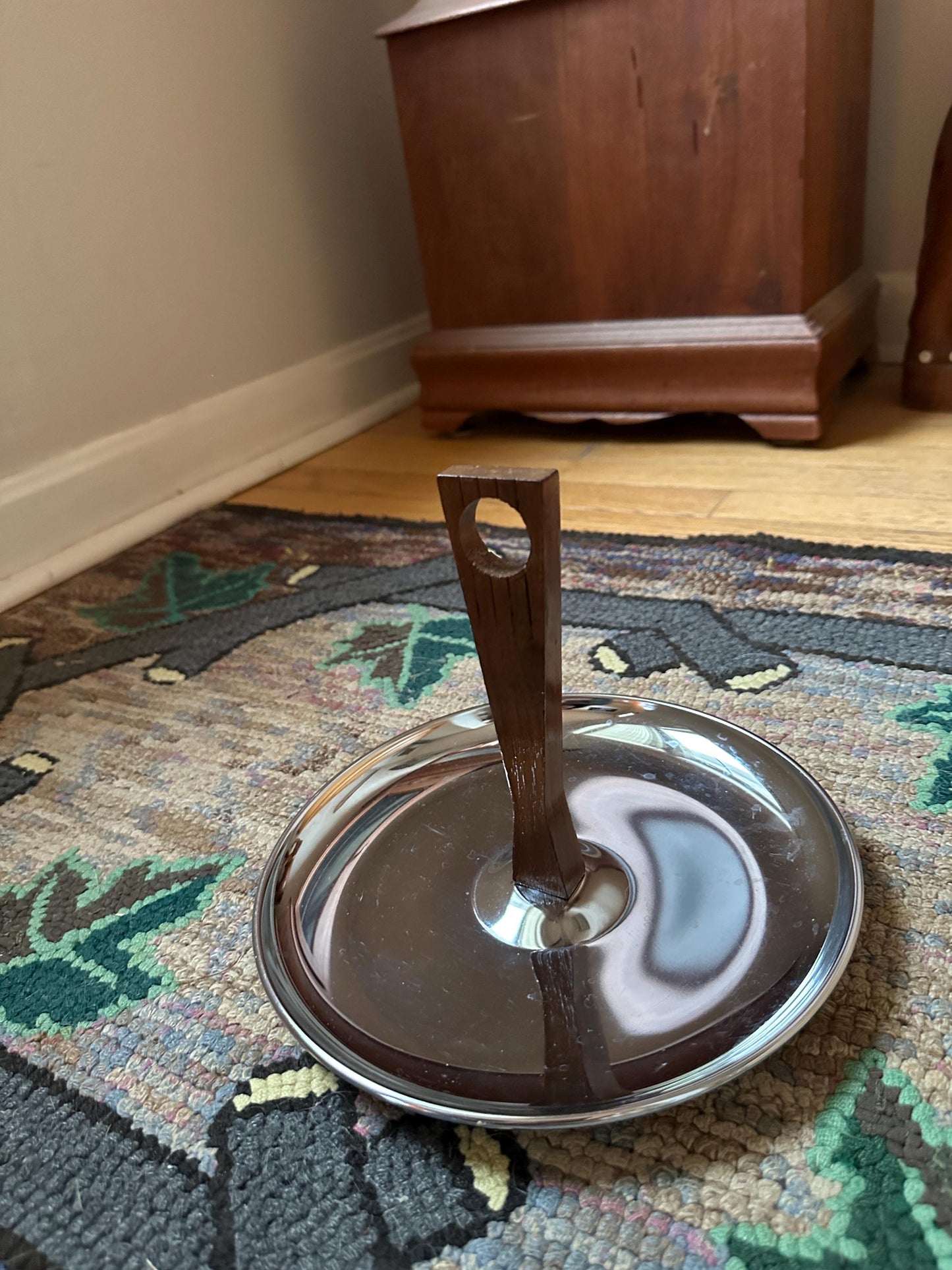 Vintage Mid Century Kromex Danish Style Round Serving Dish