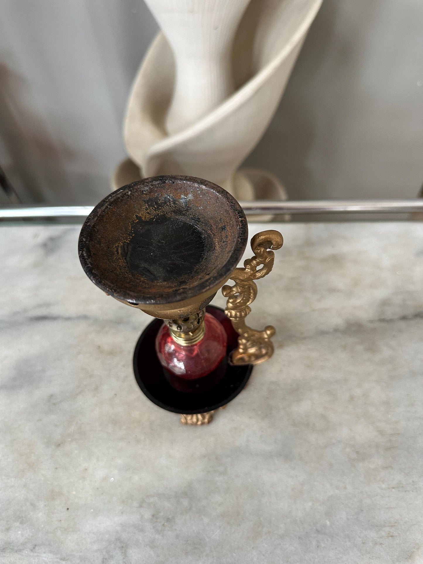 Antique Vapo Cresolene Vaporizer | Quack Medical Oil Lamp Inhaler | Victorian Era Respiratory Remedy | Ornate Cast Metal w/ Replacement Oil