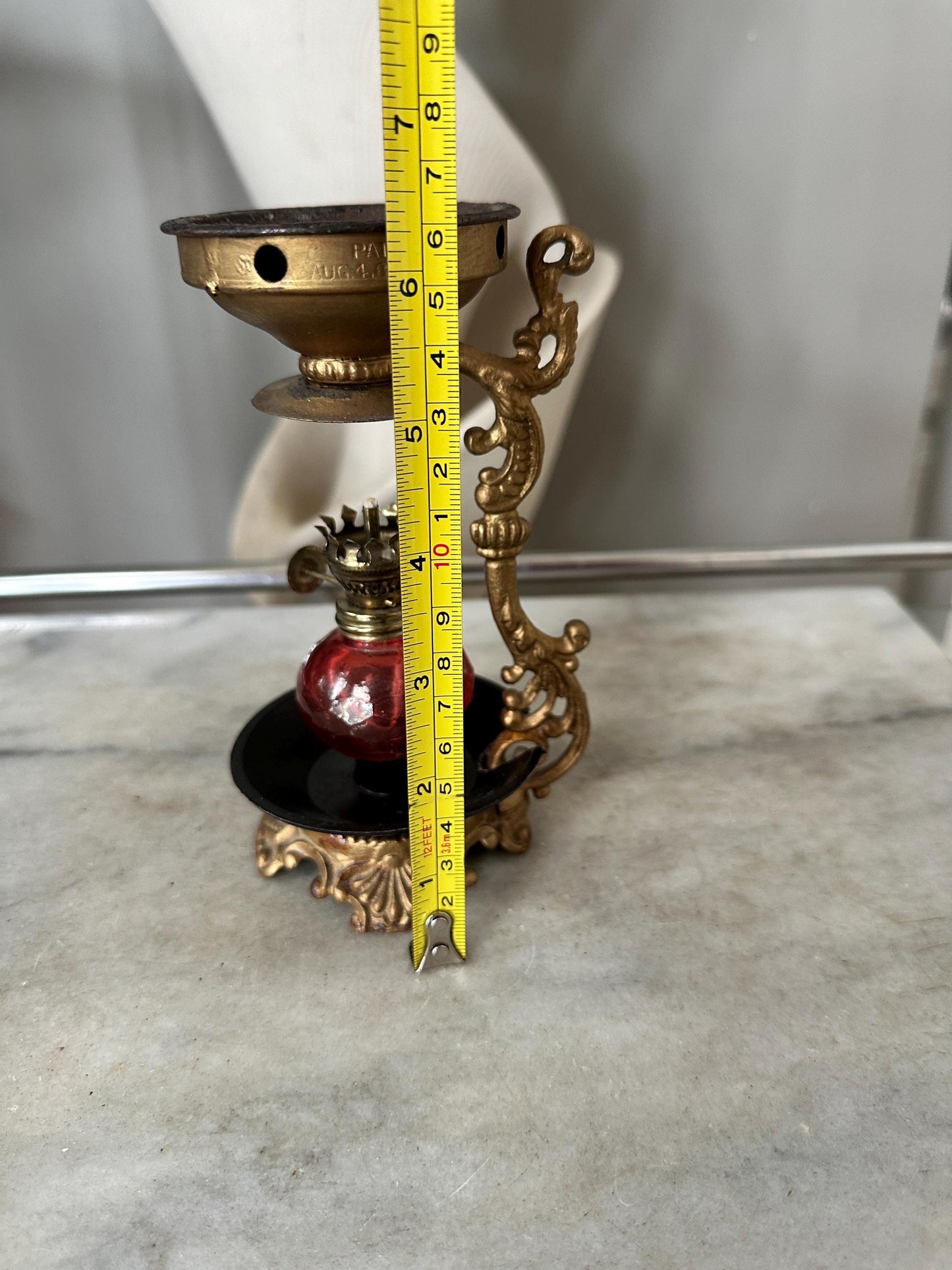 Antique Vapo Cresolene Vaporizer | Quack Medical Oil Lamp Inhaler | Victorian Era Respiratory Remedy | Ornate Cast Metal w/ Replacement Oil