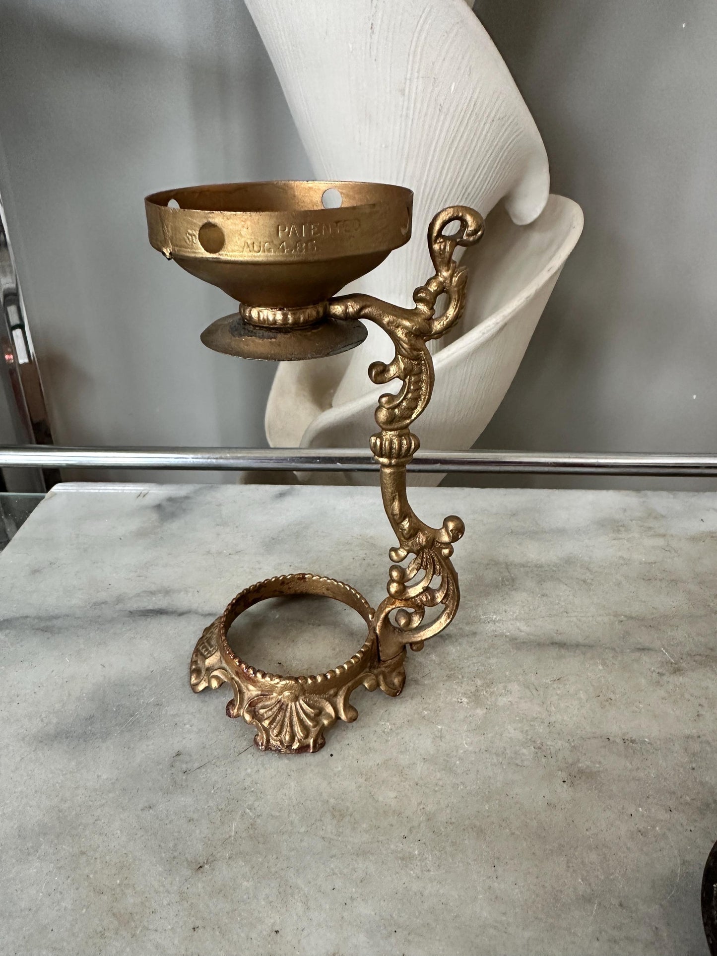 Antique Vapo Cresolene Vaporizer | Quack Medical Oil Lamp Inhaler | Victorian Era Respiratory Remedy | Ornate Cast Metal w/ Replacement Oil