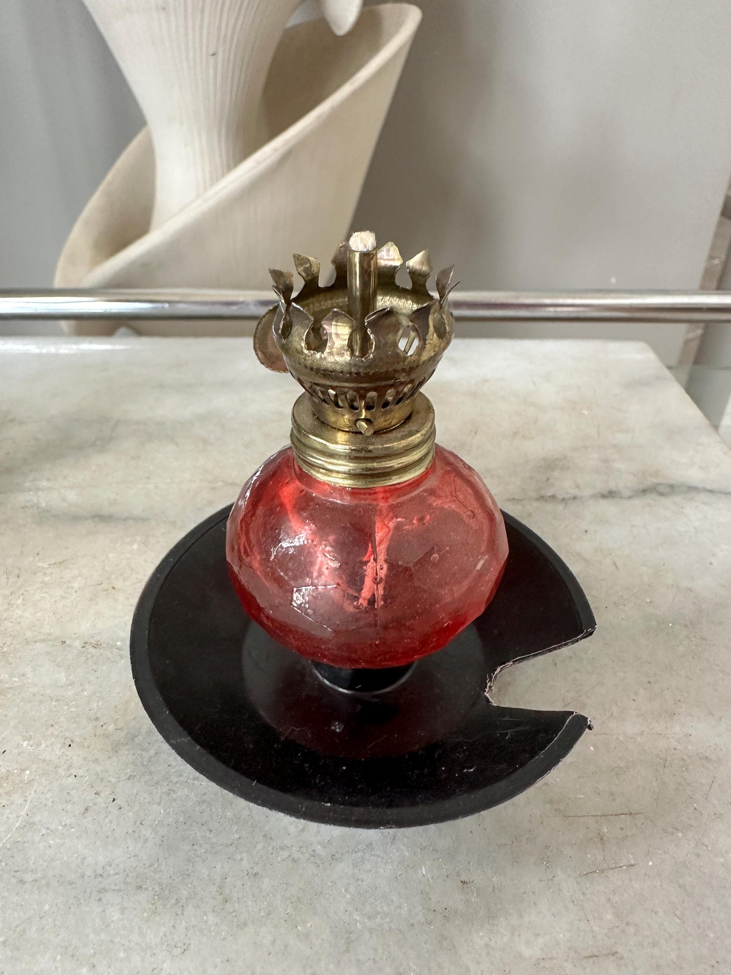 Antique Vapo Cresolene Vaporizer | Quack Medical Oil Lamp Inhaler | Victorian Era Respiratory Remedy | Ornate Cast Metal w/ Replacement Oil