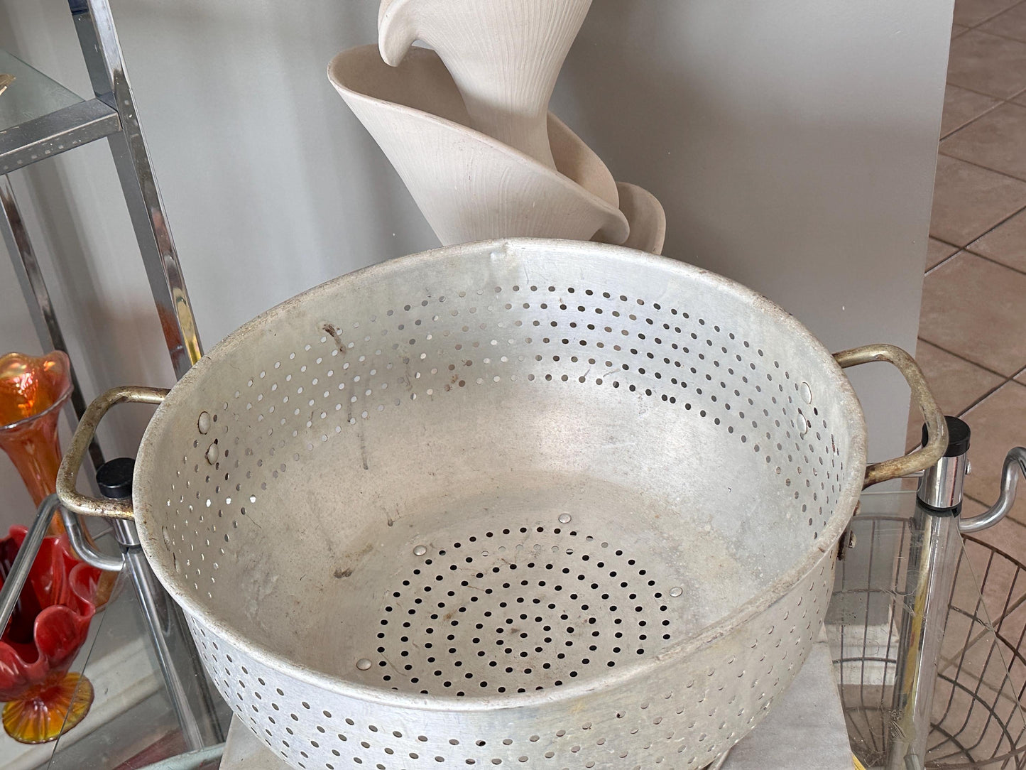 Vintage Commercial Grade Wear Ever Colander, Model 4616, Extra Large Industrial Strainer, Farmhouse Style